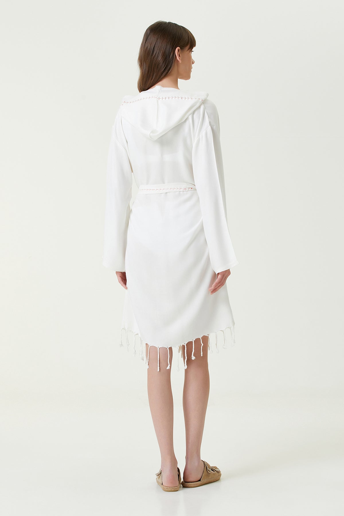 Serene Peştamal Kadın Bornoz - Mercan Örgü Ajur