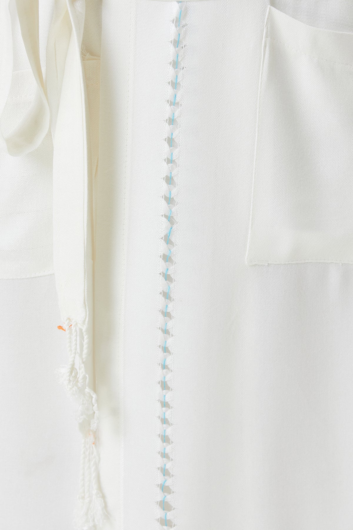 Serene Peştamal Kadın Bornoz - Turkuaz Örgü Ajur