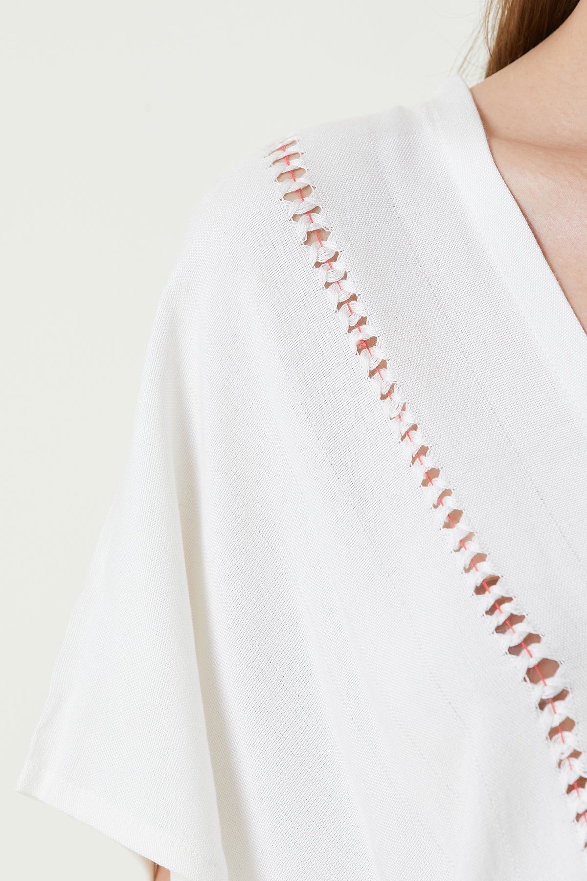 Serene Long Beach Dress - Coral Knit Openwork