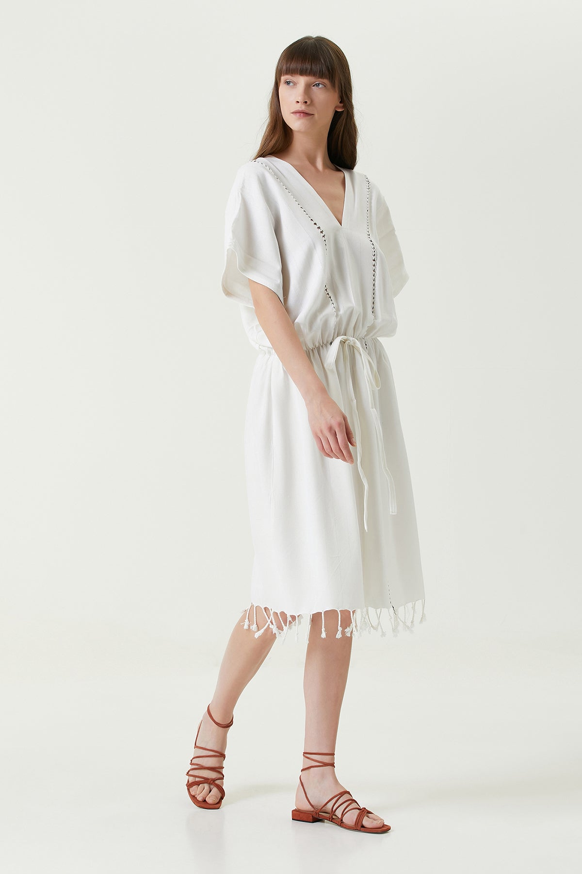 Serene Long Beach Dress - Black Knitted Openwork