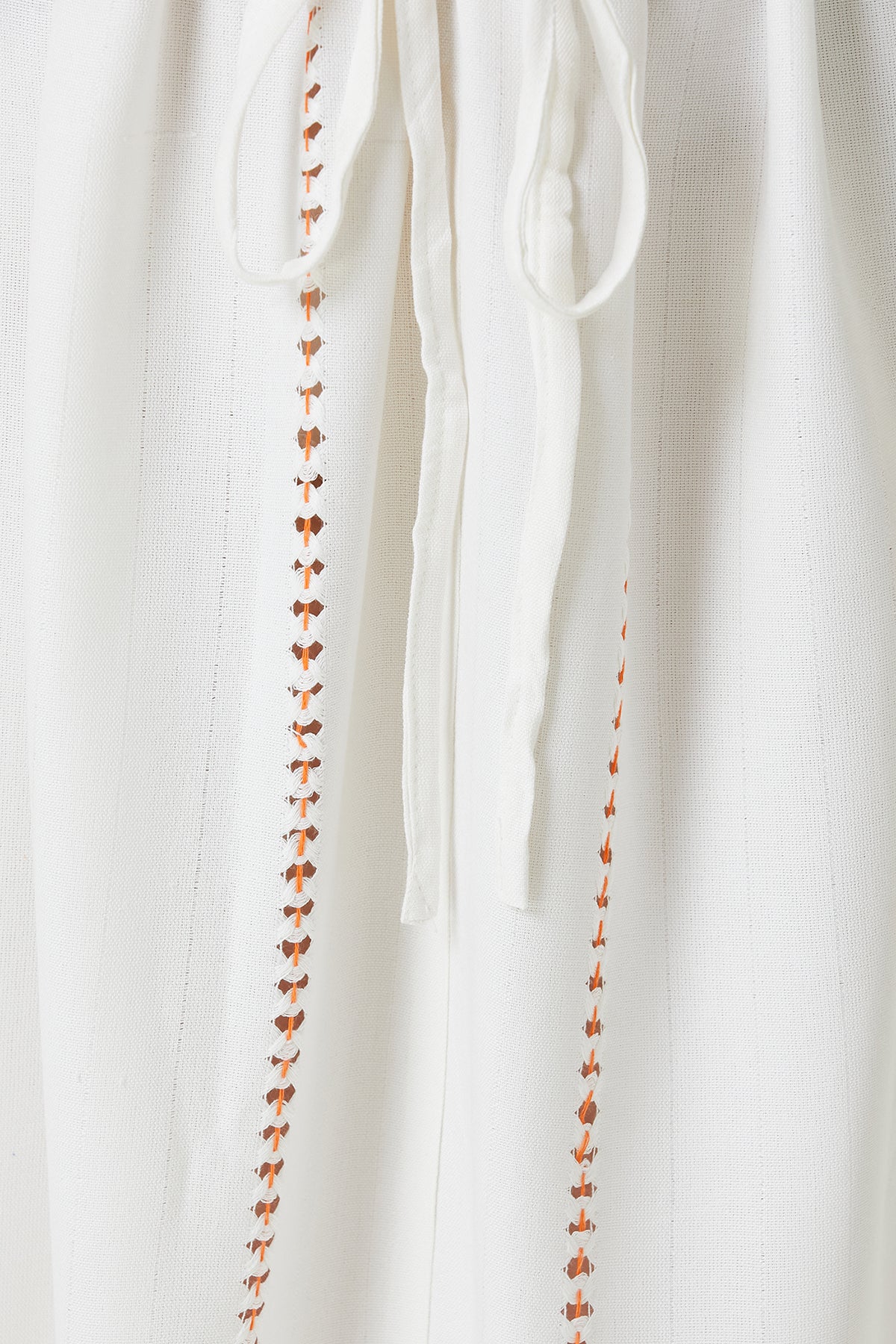 Serene Long Beach Dress - Orange Knitted Openwork