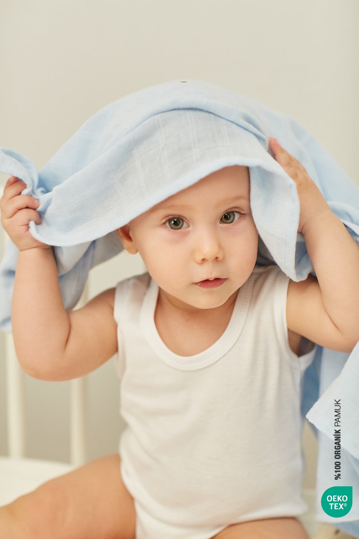 BebeMarin Çok Amaçlı Müslin Örtü 120x120 Mavi