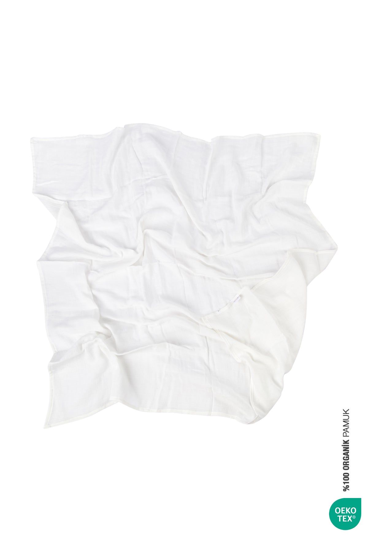 BebeMarin Çok Amaçlı Müslin Örtü 120x120 Beyaz