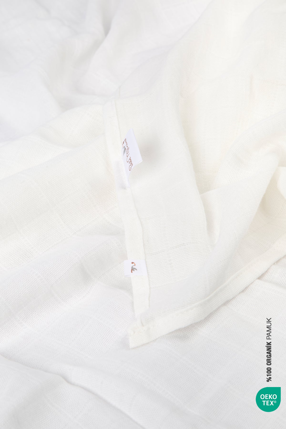 BebeMarin Çok Amaçlı Müslin Örtü 120x120 Beyaz