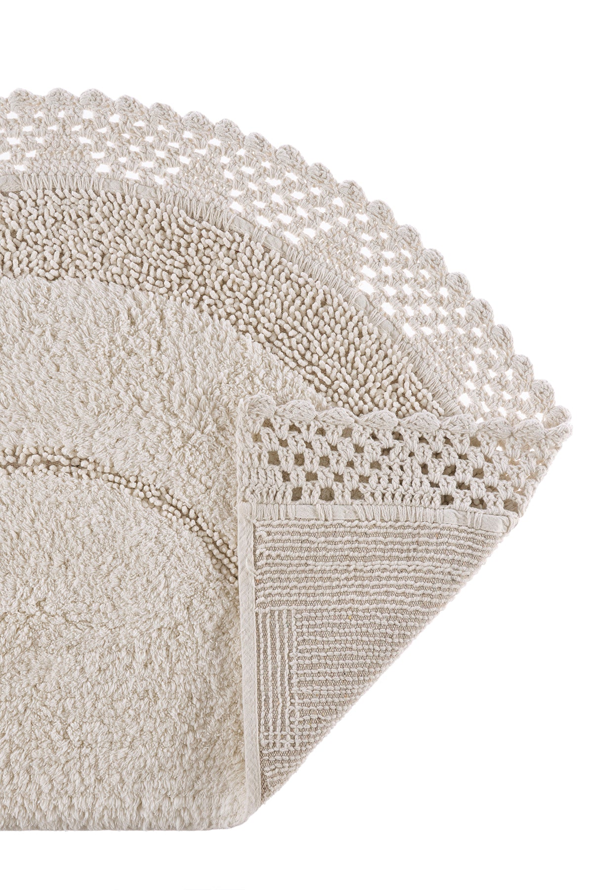 Moon Tekli Banyo Paspası %100 Pamuk 50x80 Ekru