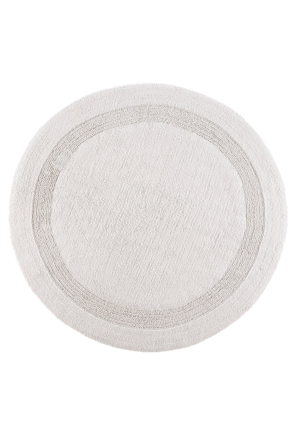 Puffed Yuvarlak Banyo Paspası %100 Pamuk 100x100 Ekru
