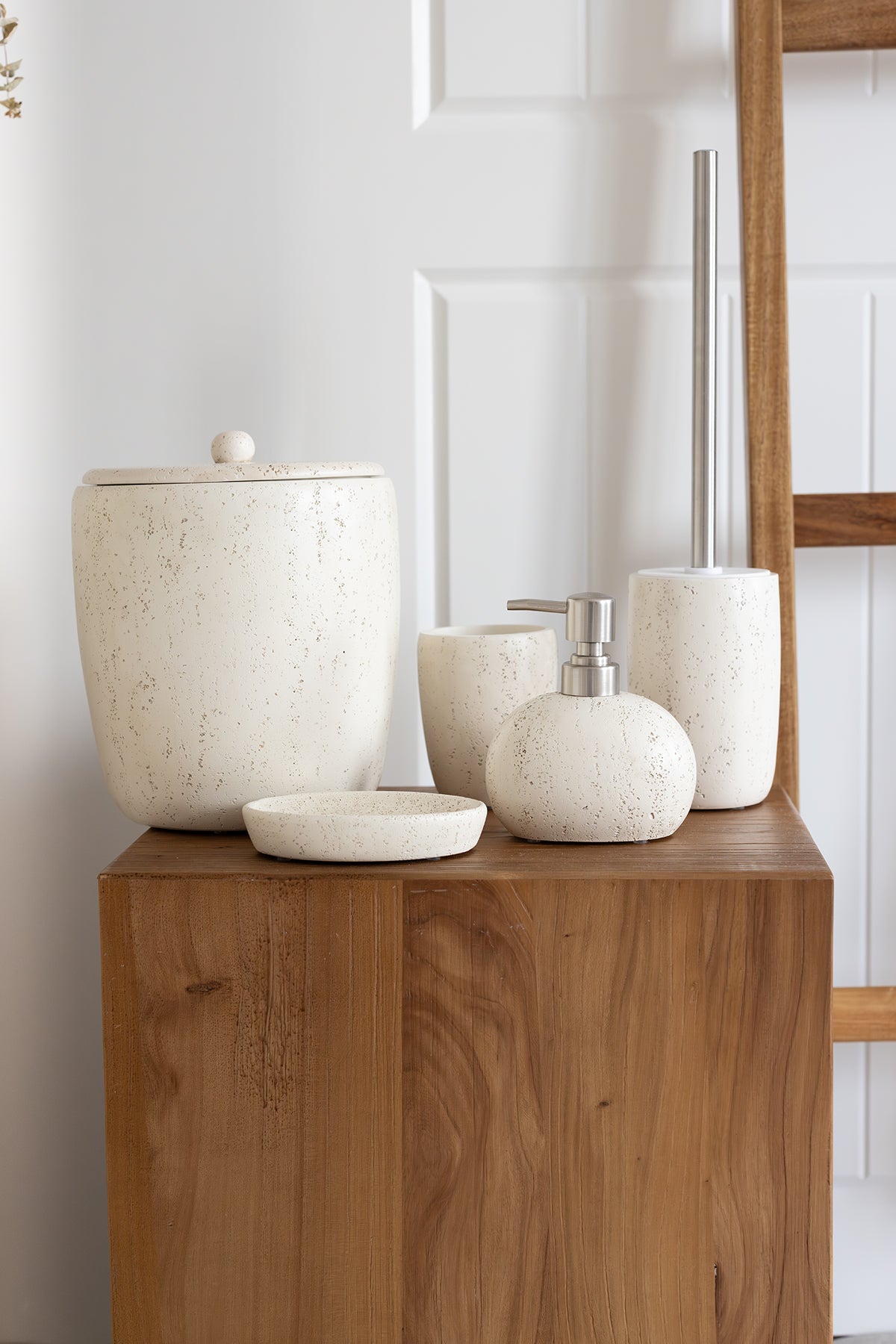 Travertine 5 Parça Banyo Seti Açık Bej