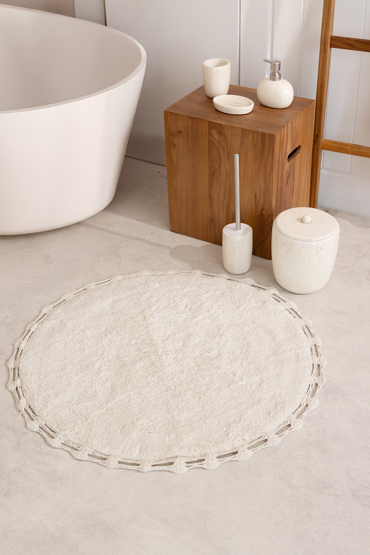 Travertine 5 Parça Banyo Seti Açık Bej