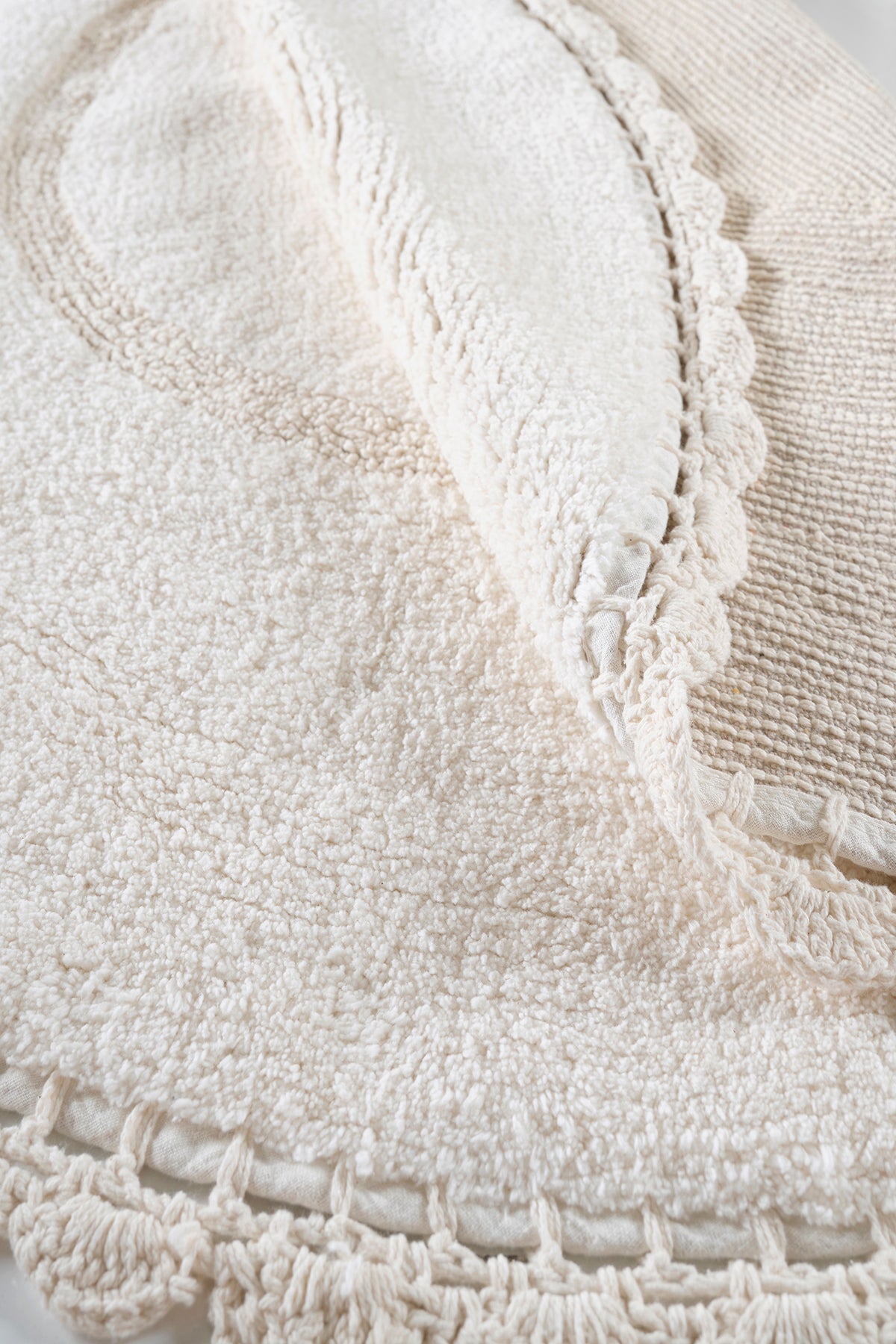 Cathy Round Bath Mat 100% Cotton 100x100 Ecru