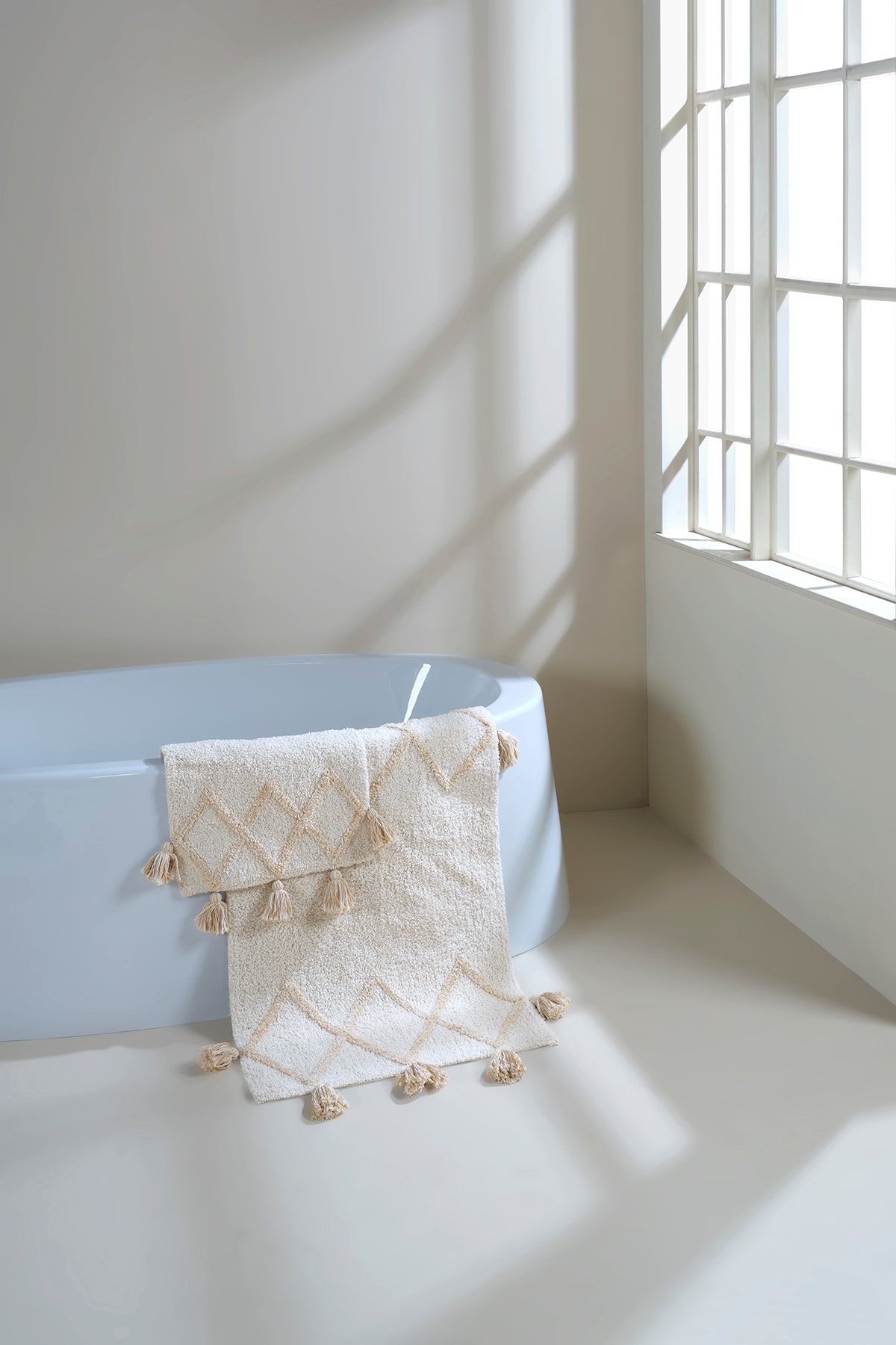 Agnes 2 Piece Bath Mat Set 100% Cotton 40x60 + 60x90 Ecru