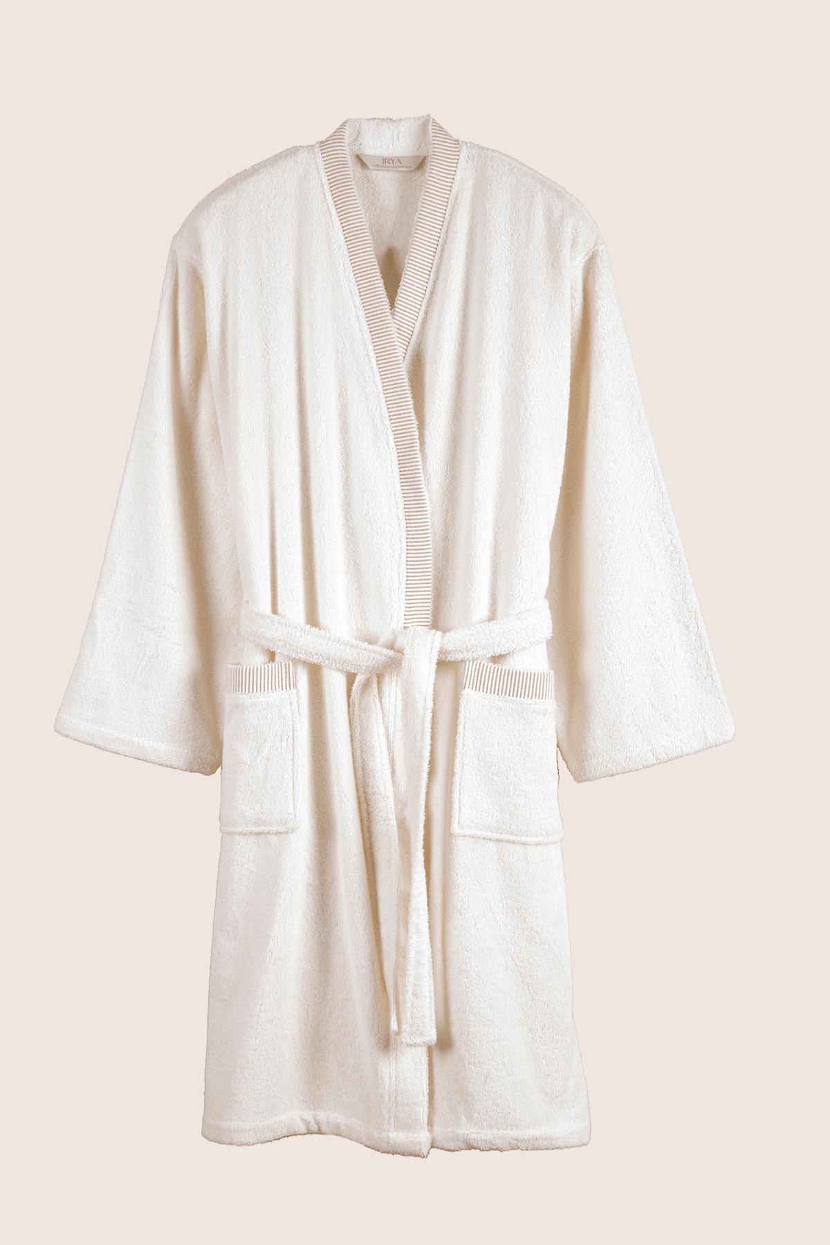 Marble %100 Pamuk Kadın Bornoz Krem