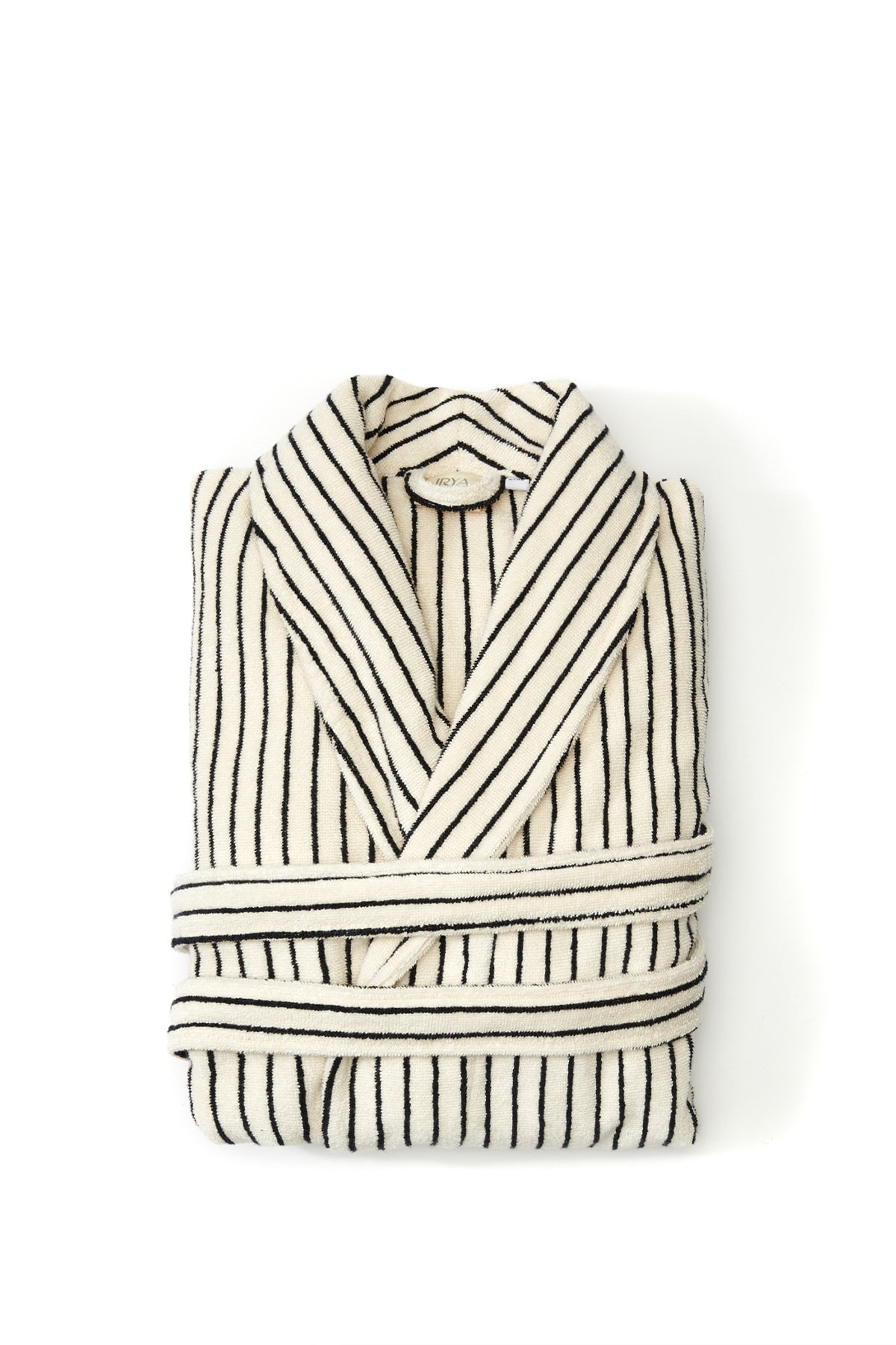 In Lines İpliği Boyalı Kadın Bornoz Ekru