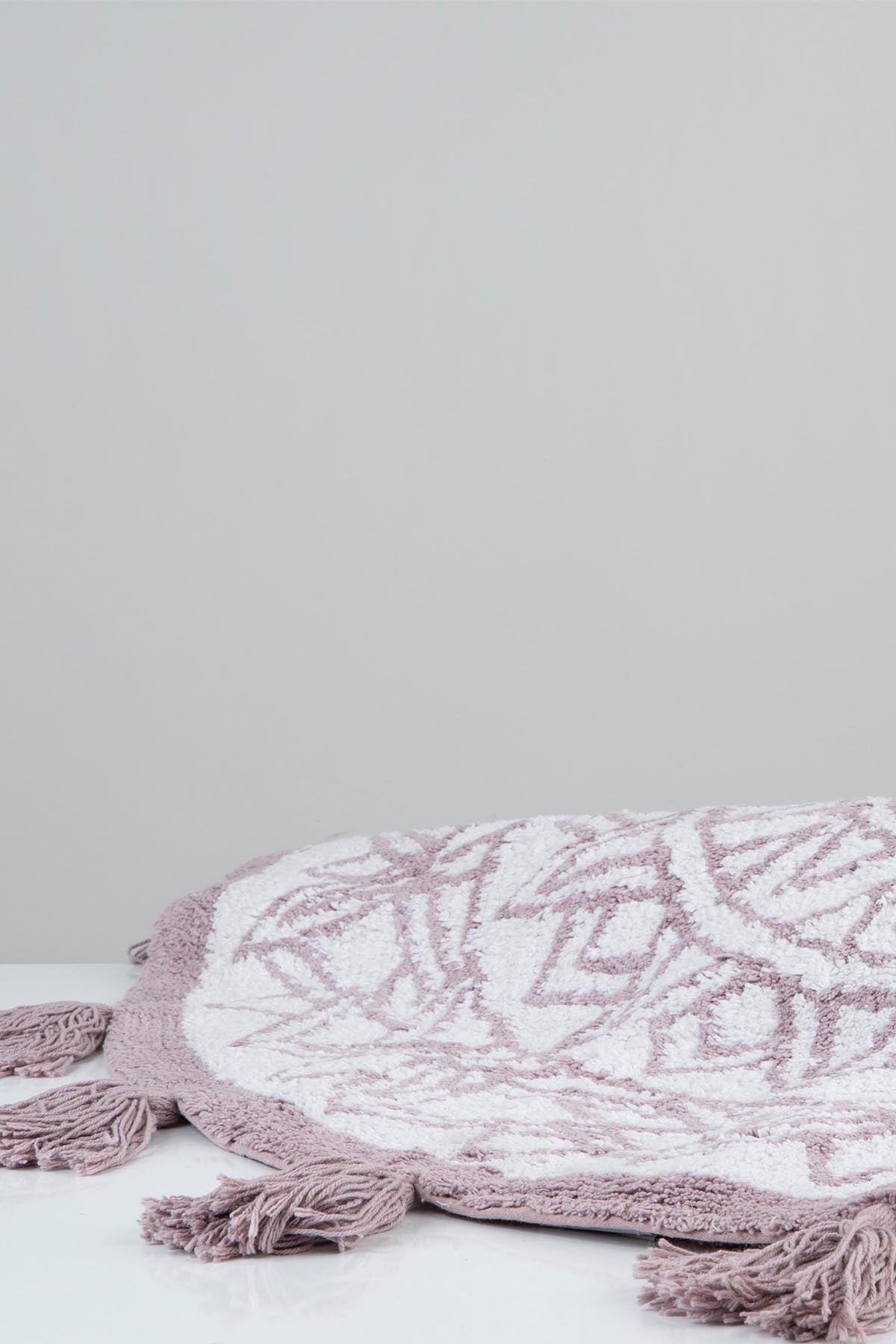 Pina Yuvarlak Banyo Paspası %100 Pamuk 100x100 Pembe