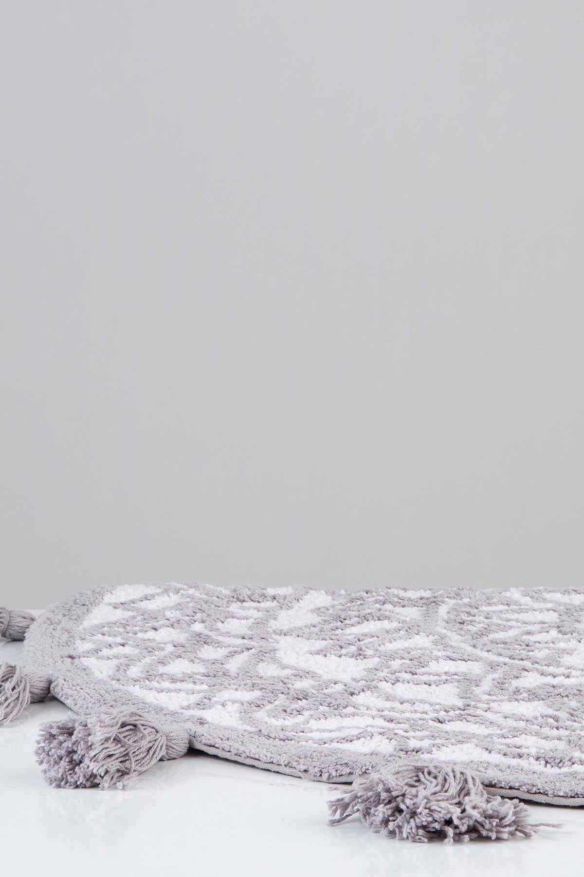 Pina Round Bath Mat 100% Cotton 100x100 Grey