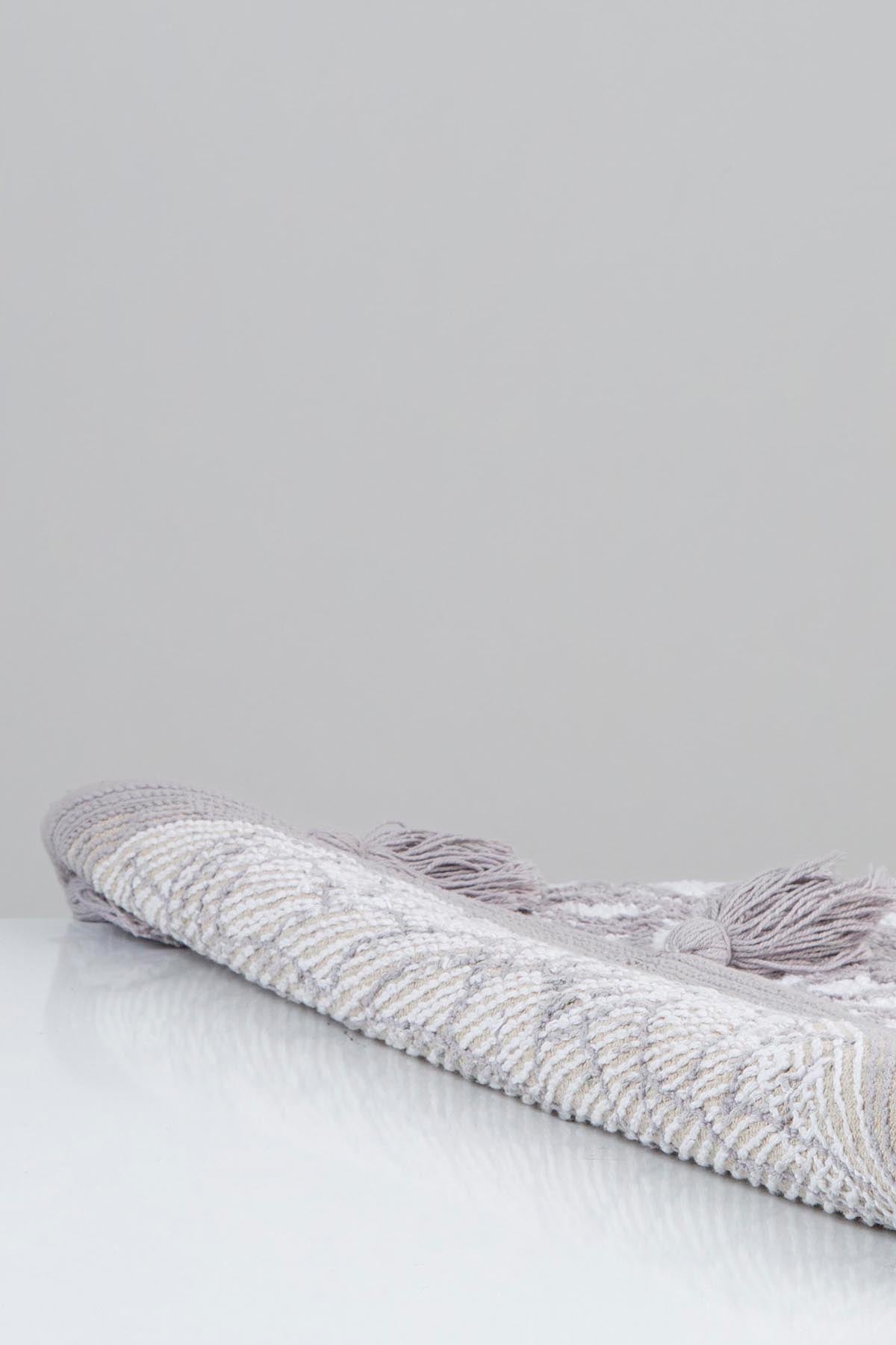 Pina Round Bath Mat 100% Cotton 100x100 Grey