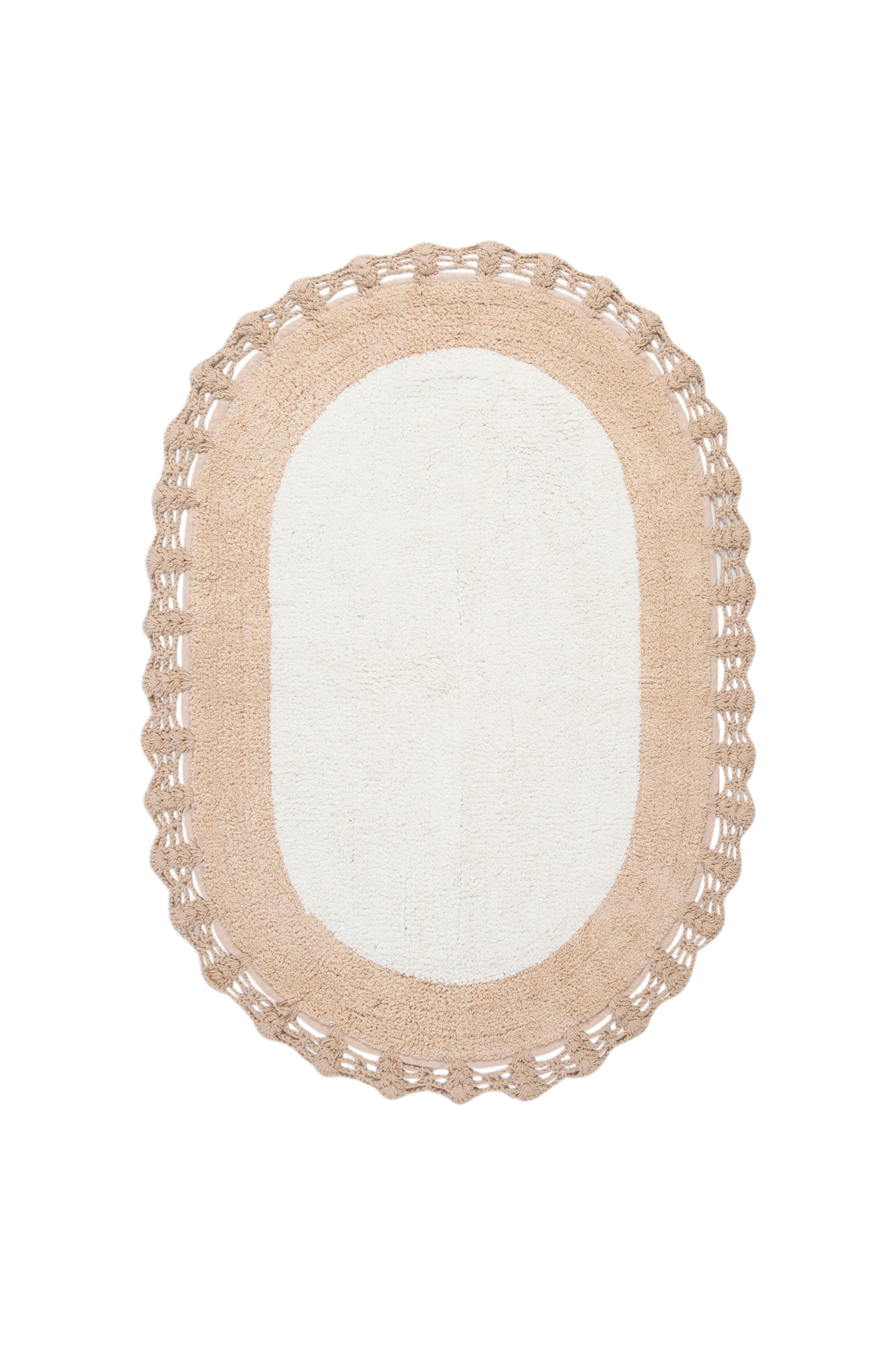 Bianca 2’li Takım Banyo Paspası %100 Pamuk 40x60 + 60x90 Ekru