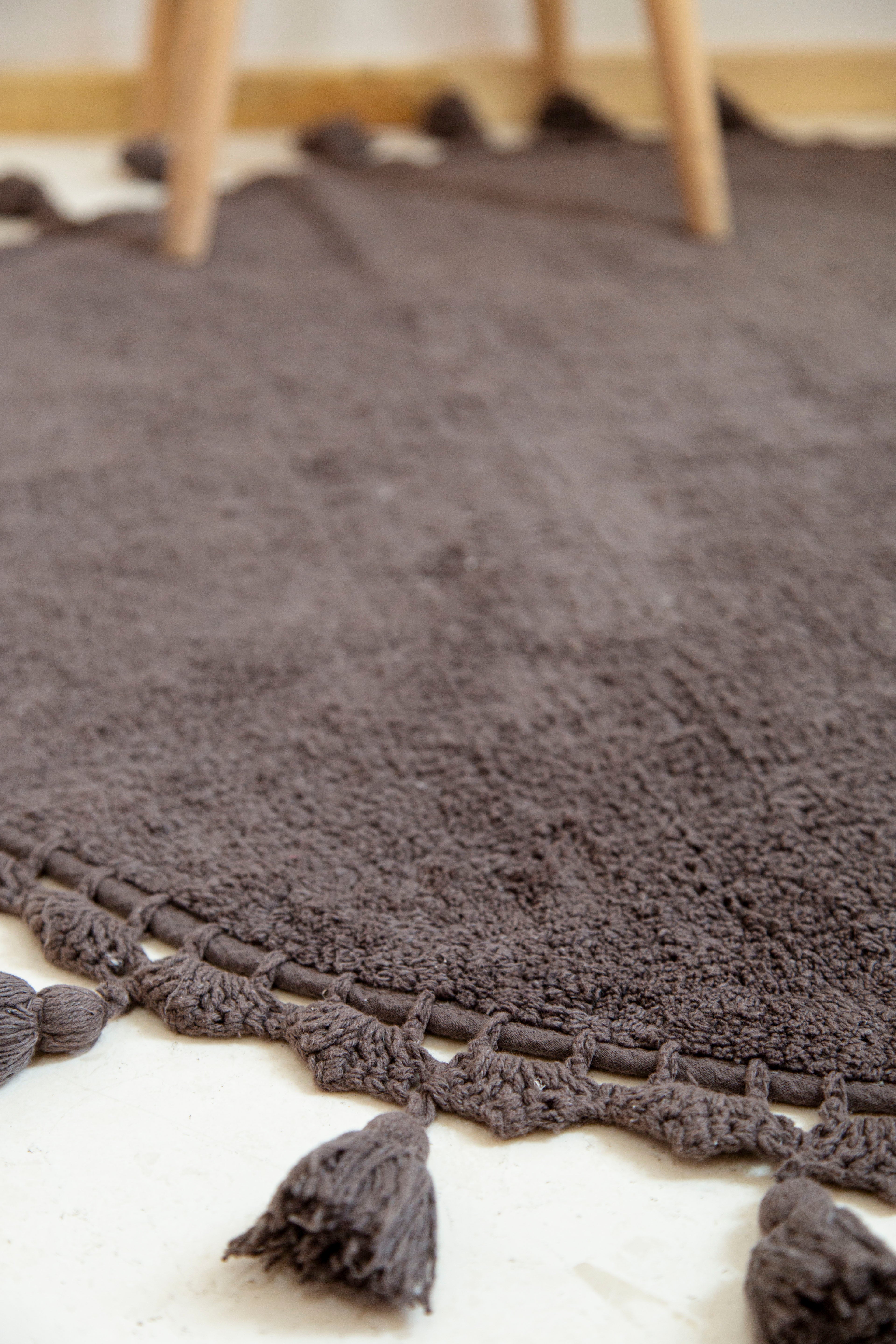 Lowell Round Bath Mat 100% Cotton 100x100 Anthracite