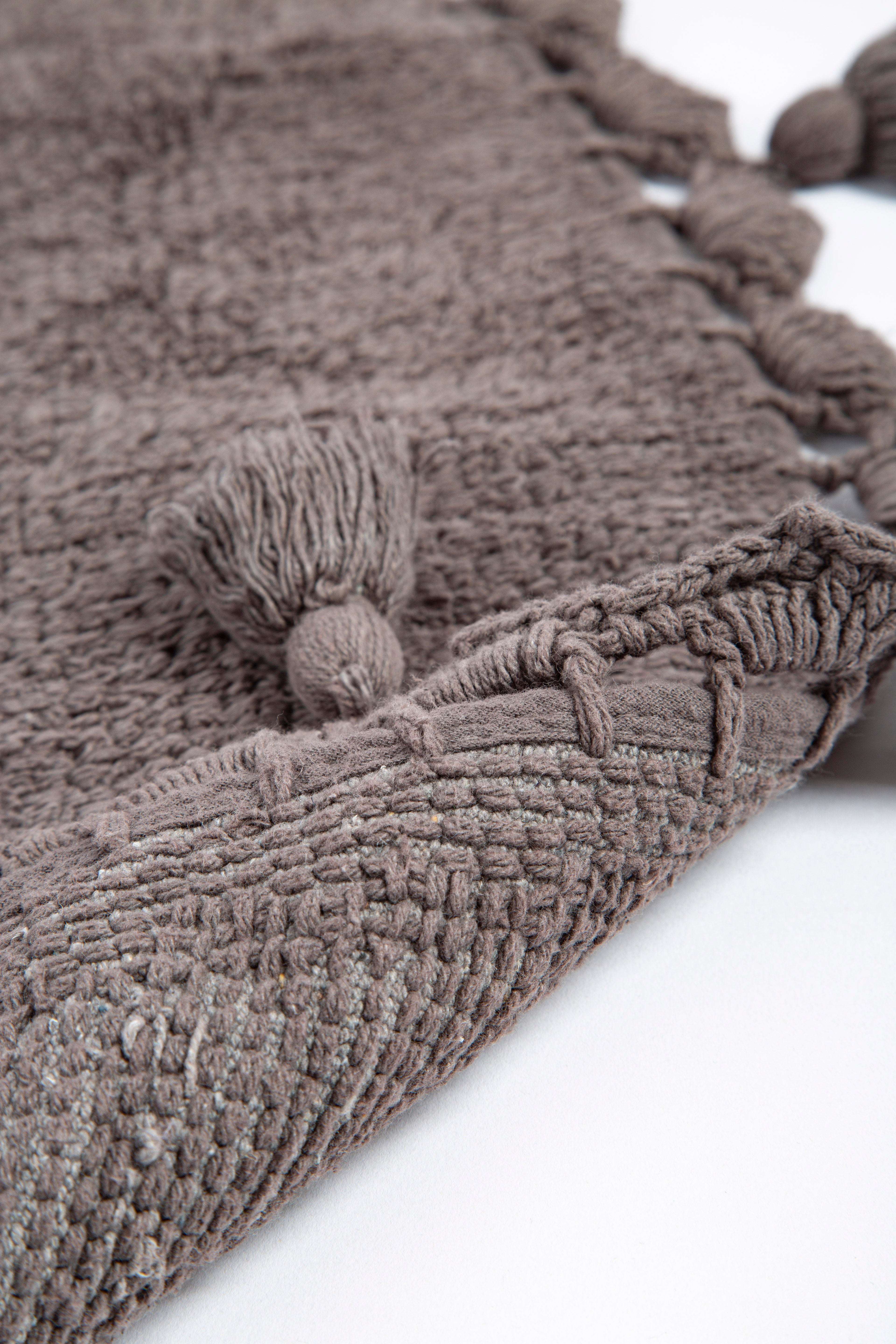 Lowell Yuvarlak Banyo Paspası %100 Pamuk 100x100 Antrasit