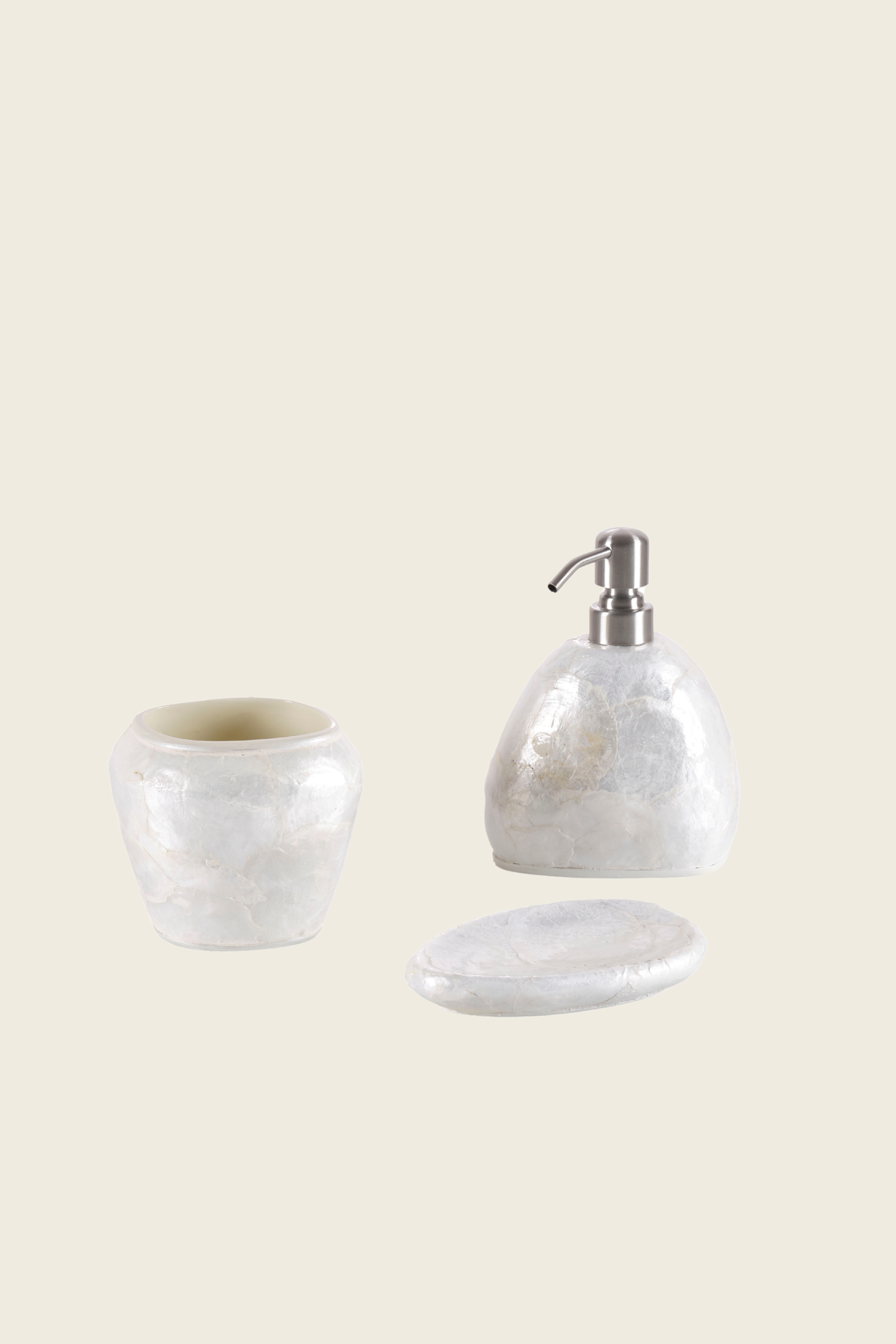 Sedef 3 Parça Banyo Seti Ekru