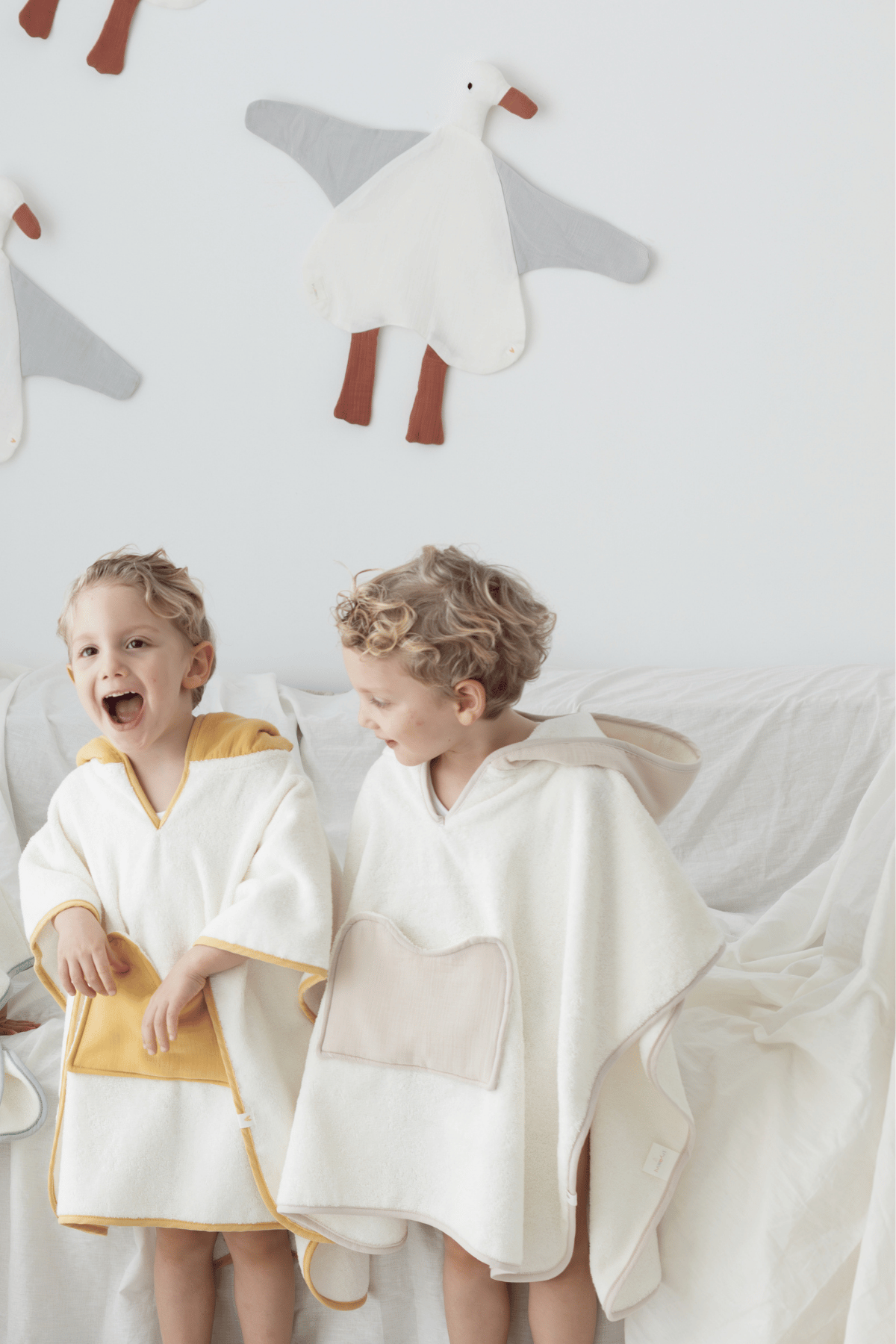 Joy of Colors Organic Cotton Muslin Detailed Child Poncho Mustard