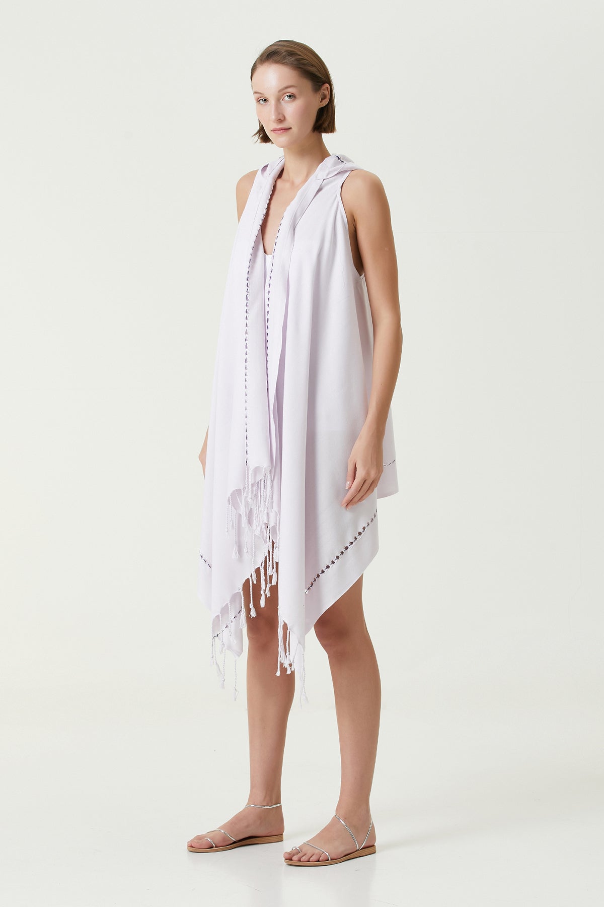 Layla Kapüşonlu Elbise Lila