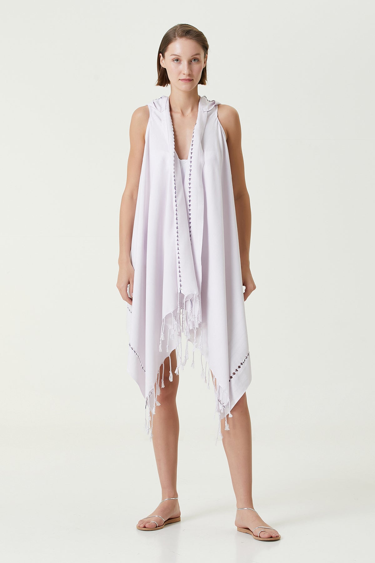 Layla Kapüşonlu Elbise Lila