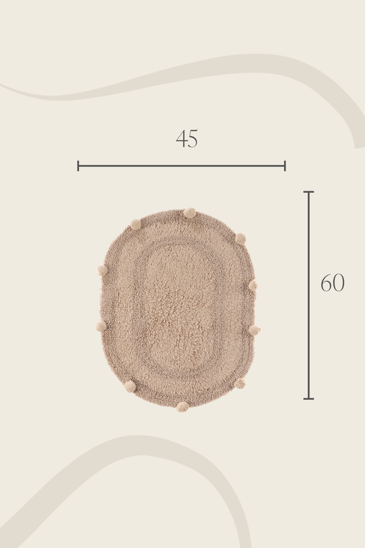 Lampetie | Eris Tekli Banyo Paspası 45x60 Kahverengi