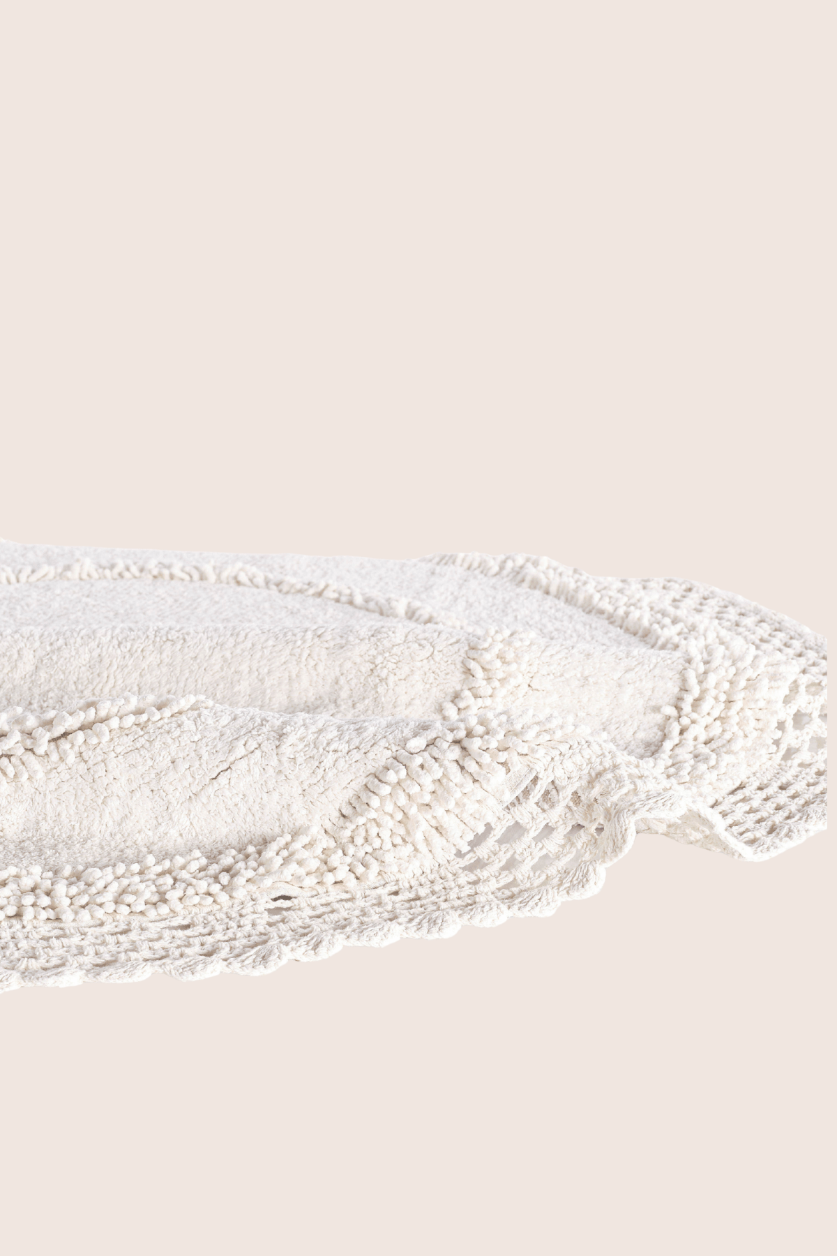 Moon Yuvarlak Banyo Paspası %100 Pamuk 115x115 Ekru