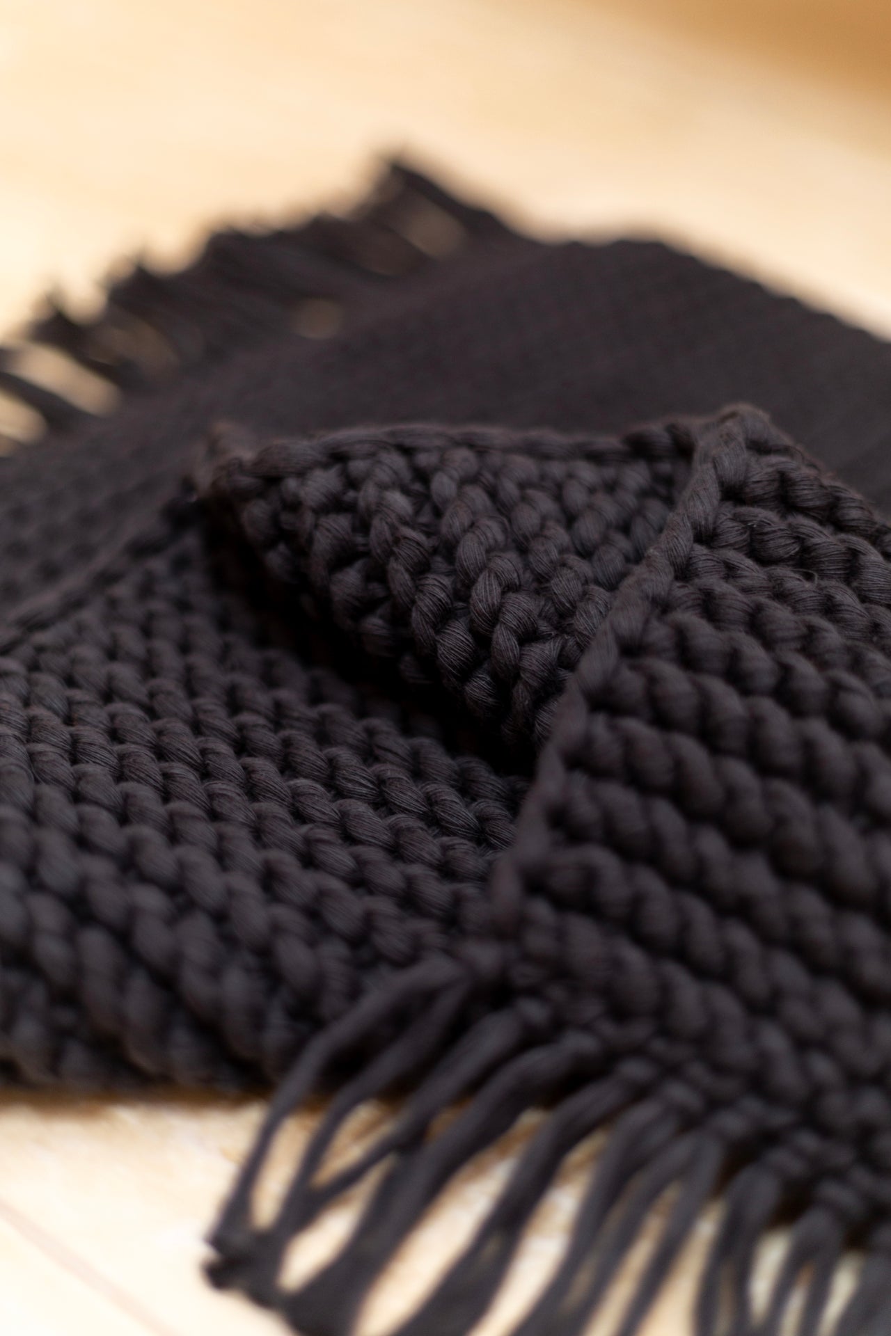 Lavish El Örmesi Tekli Banyo Paspası %100 Pamuk 50x70 Siyah