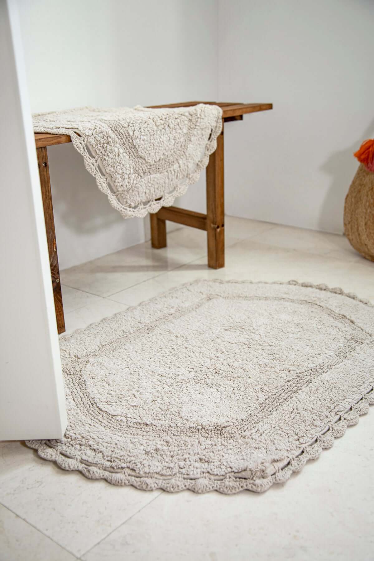 Dale 2 Piece Bath Mat Set 100% Cotton 40x60 + 60x90 Beige