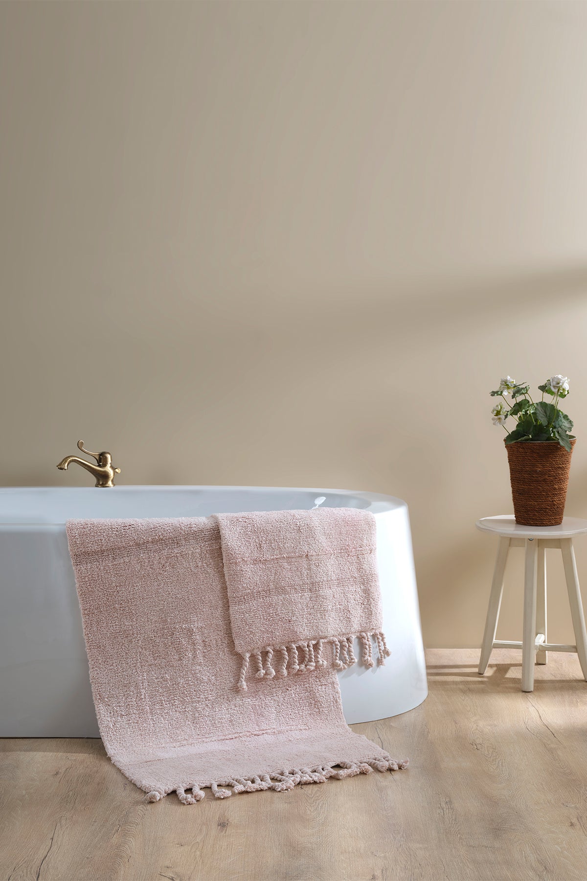 Paloma 2’li Takım Banyo Paspası %100 Pamuk 40x60 + 60x90 Pembe