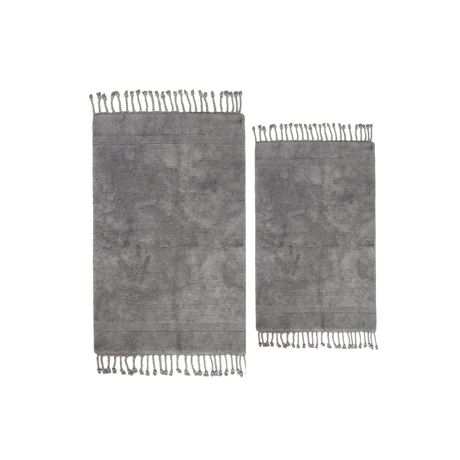 Paloma 2 Piece Bath Mat Set 100% Cotton 40x60 + 60x90 Gray