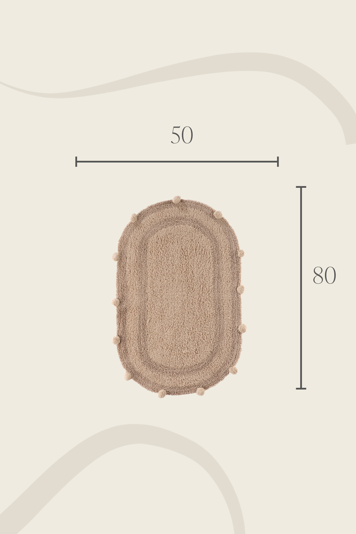 Lampetie | Eris Tekli Banyo Paspası 50x80 Kahverengi