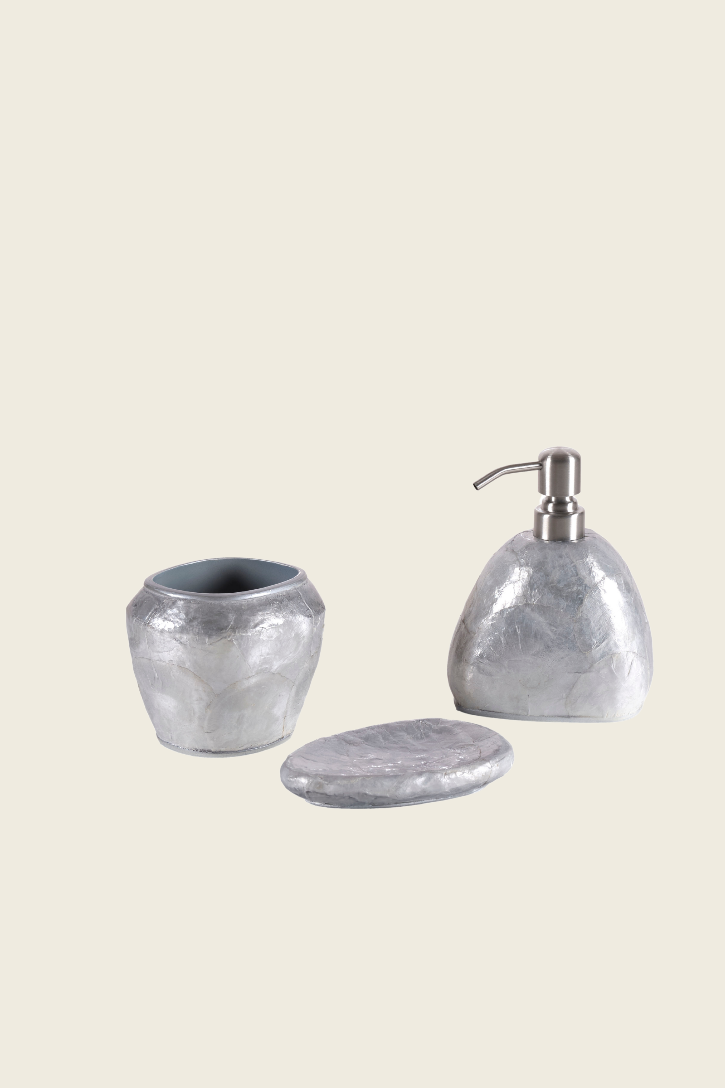 Sedef 3 Parça Banyo Seti Gri