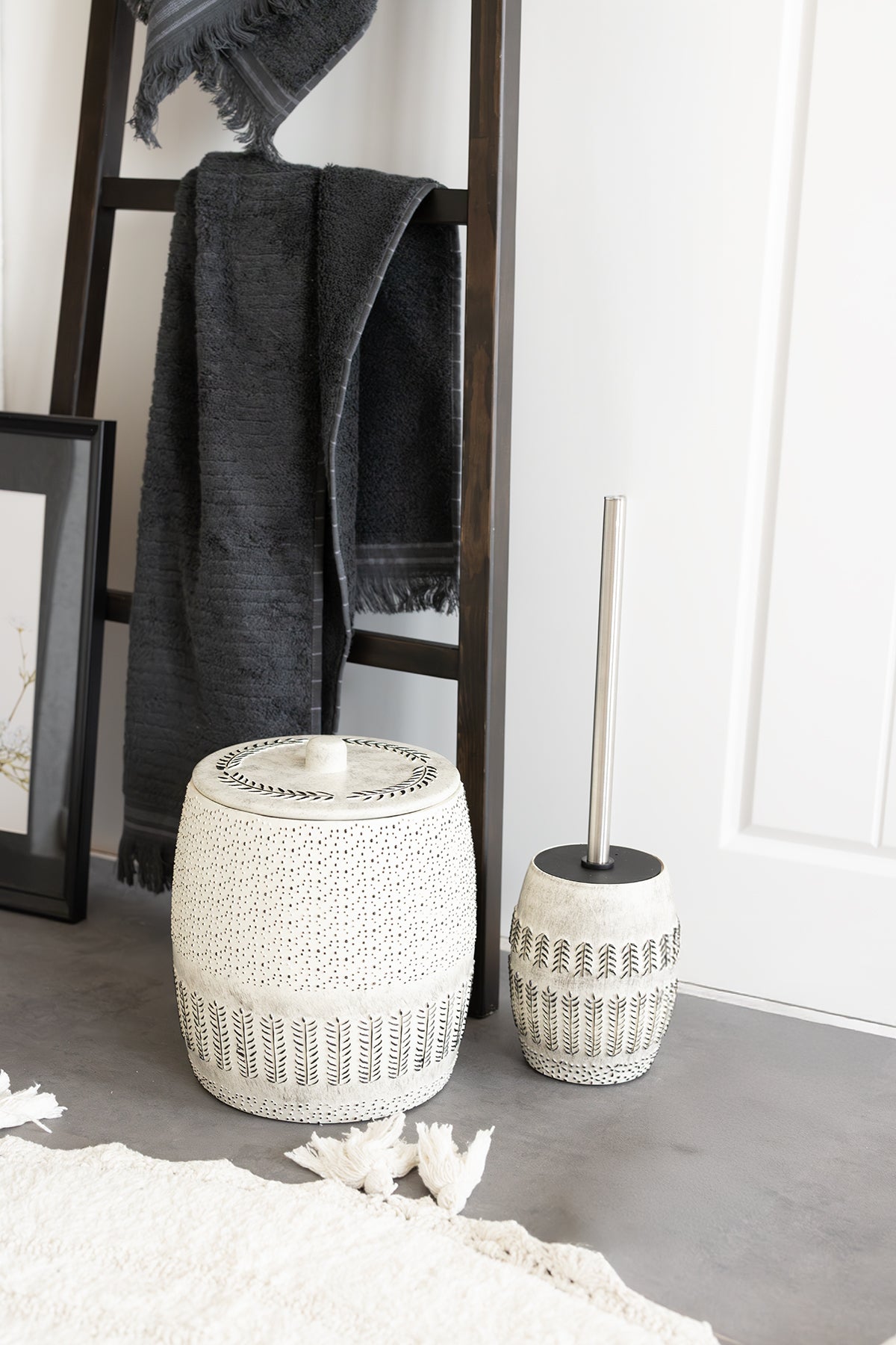 Olivid Round Bath Mat 100% Cotton 100x100 Ecru