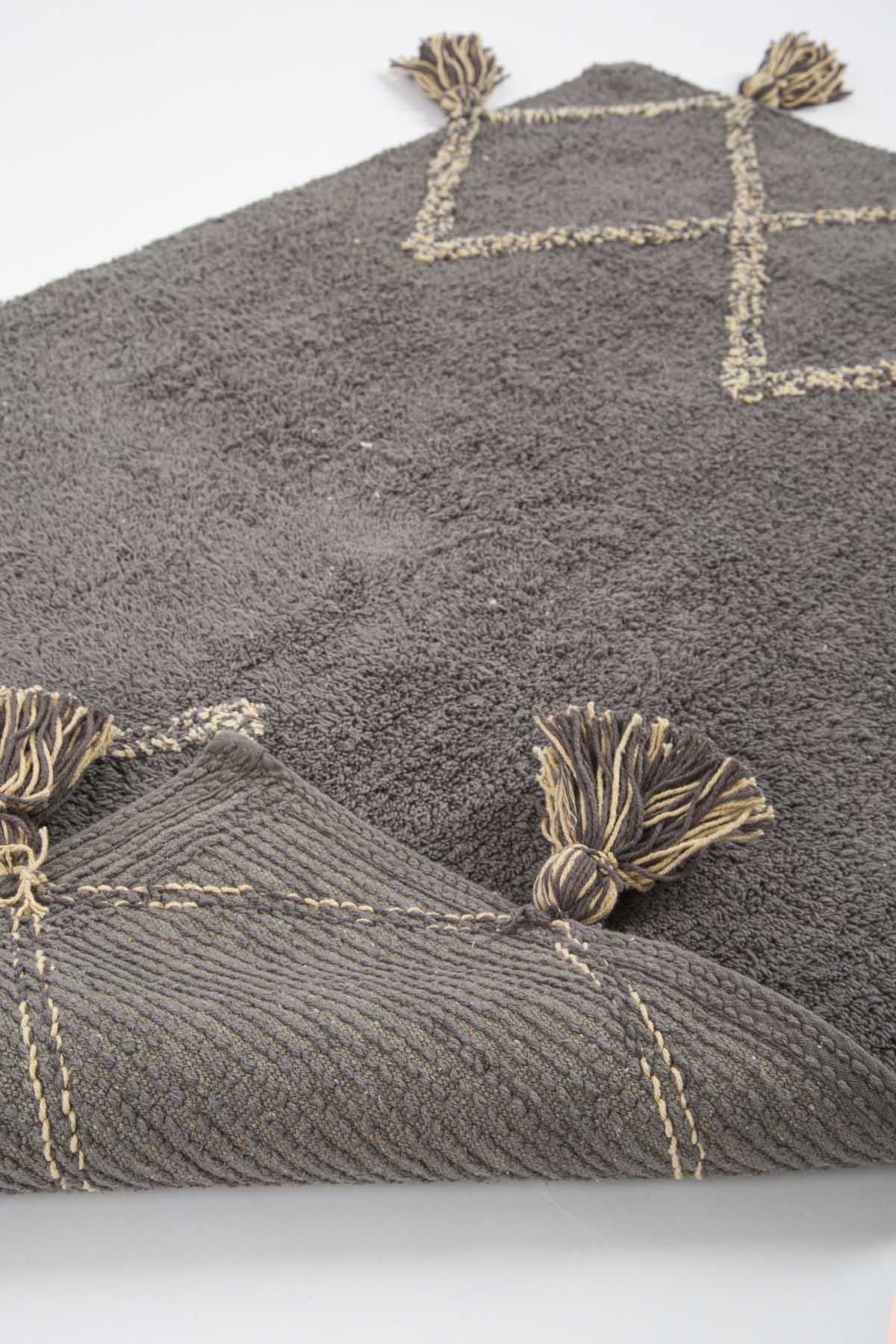 Agnes 2’li Takım Banyo Paspası %100 Pamuk 40x60 + 60x90 Gri