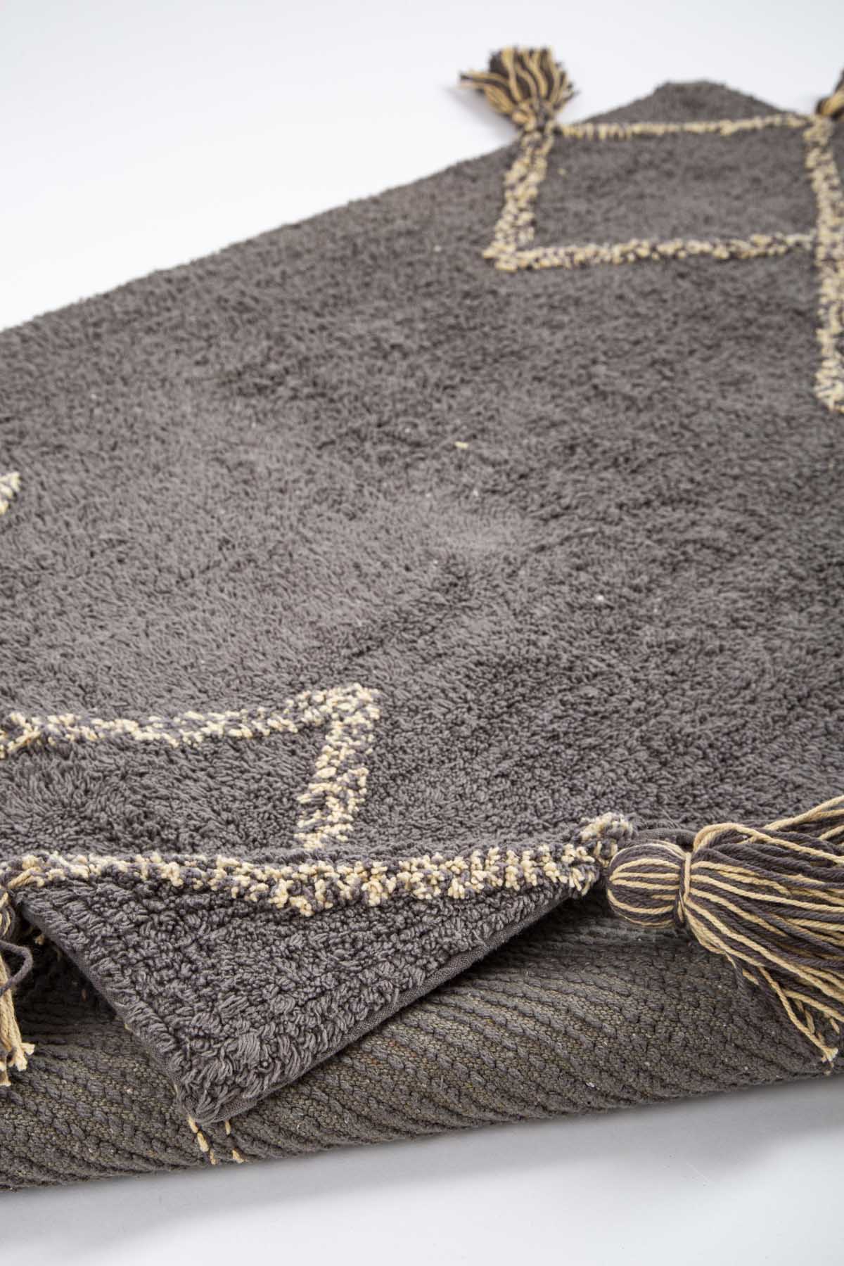 Agnes 2’li Takım Banyo Paspası %100 Pamuk 40x60 + 60x90 Gri