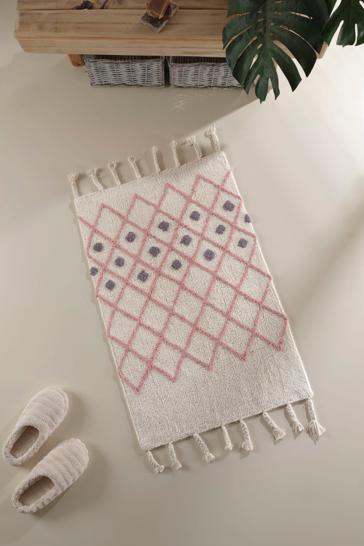 Neveda Single Bath Mat 100% Cotton 60x90 Pink