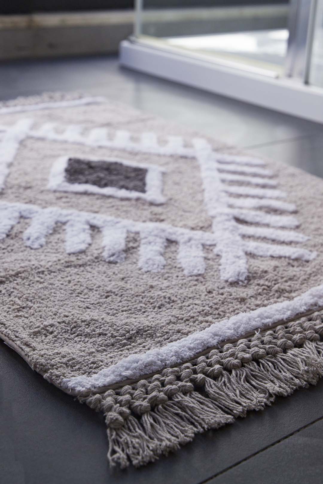 Nell Single Bath Mat 100% Cotton 60x90 Grey