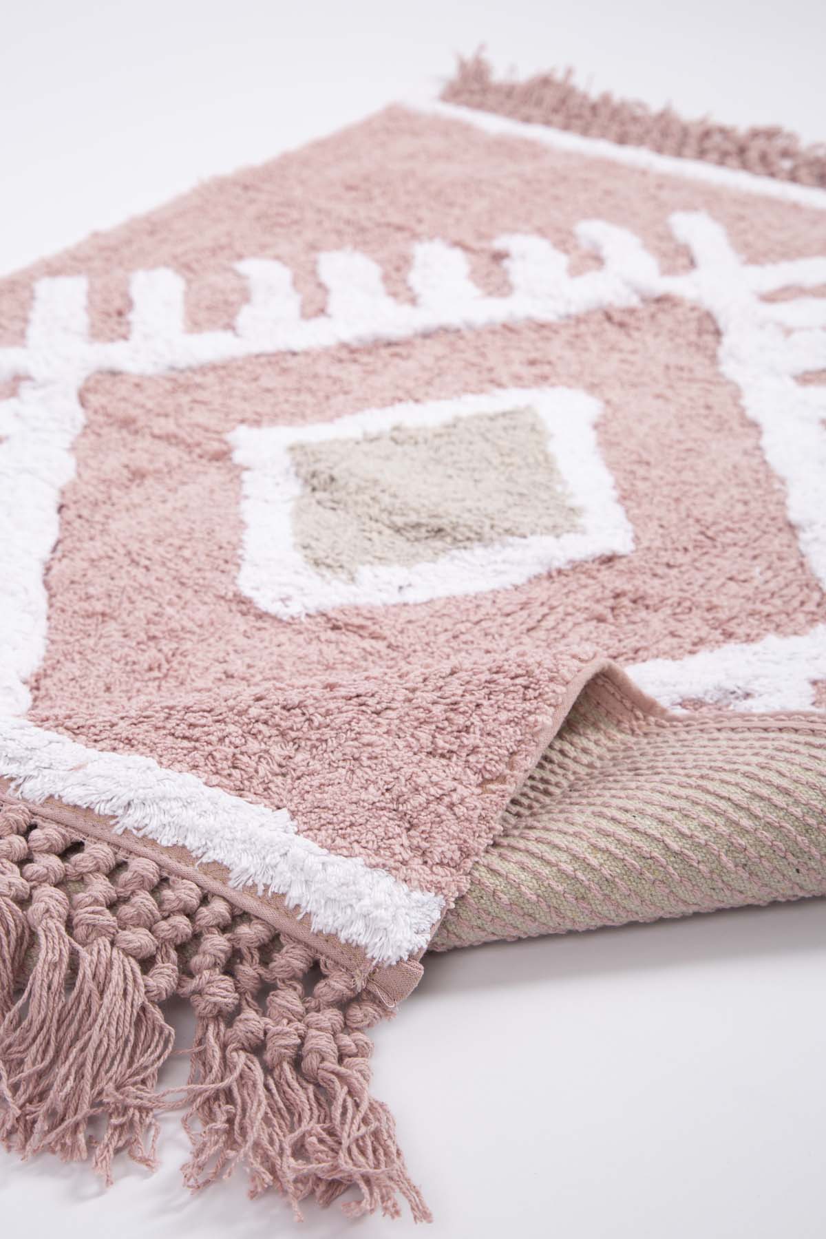 Nell Tekli Banyo Paspası %100 Pamuk 60x90 Pembe