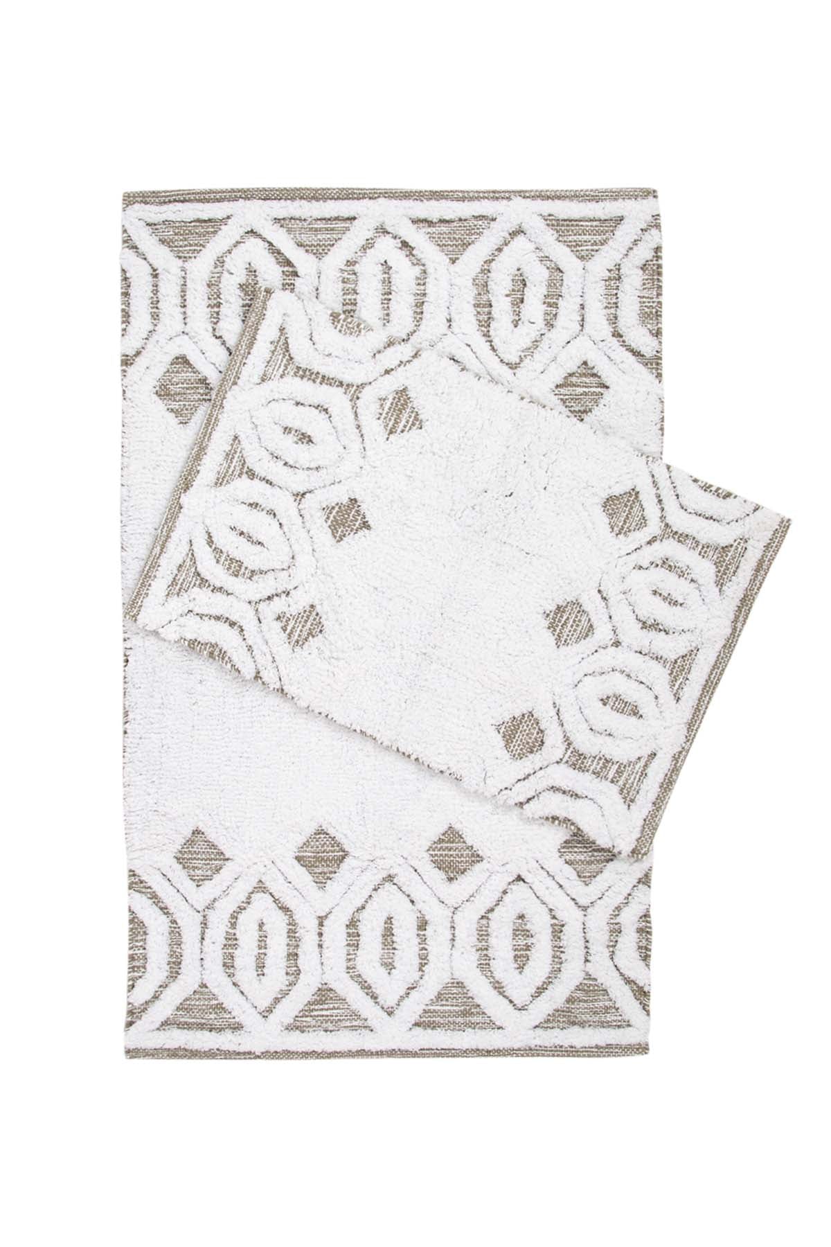 Sherry 2’li Takım Banyo Paspası %100 Pamuk 40x60 + 60x90 Bej