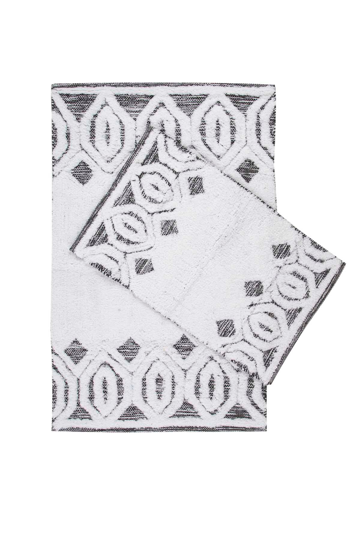 Sherry 2 Piece Bath Mat Set 100% Cotton 40x60 + 60x90 Gray