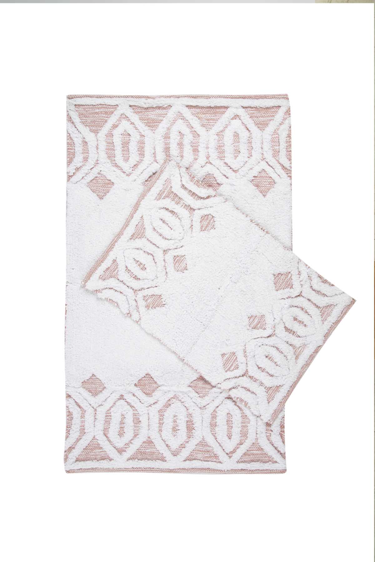 Sherry 2 Piece Bath Mat Set 100% Cotton 40x60 + 60x90 Pink