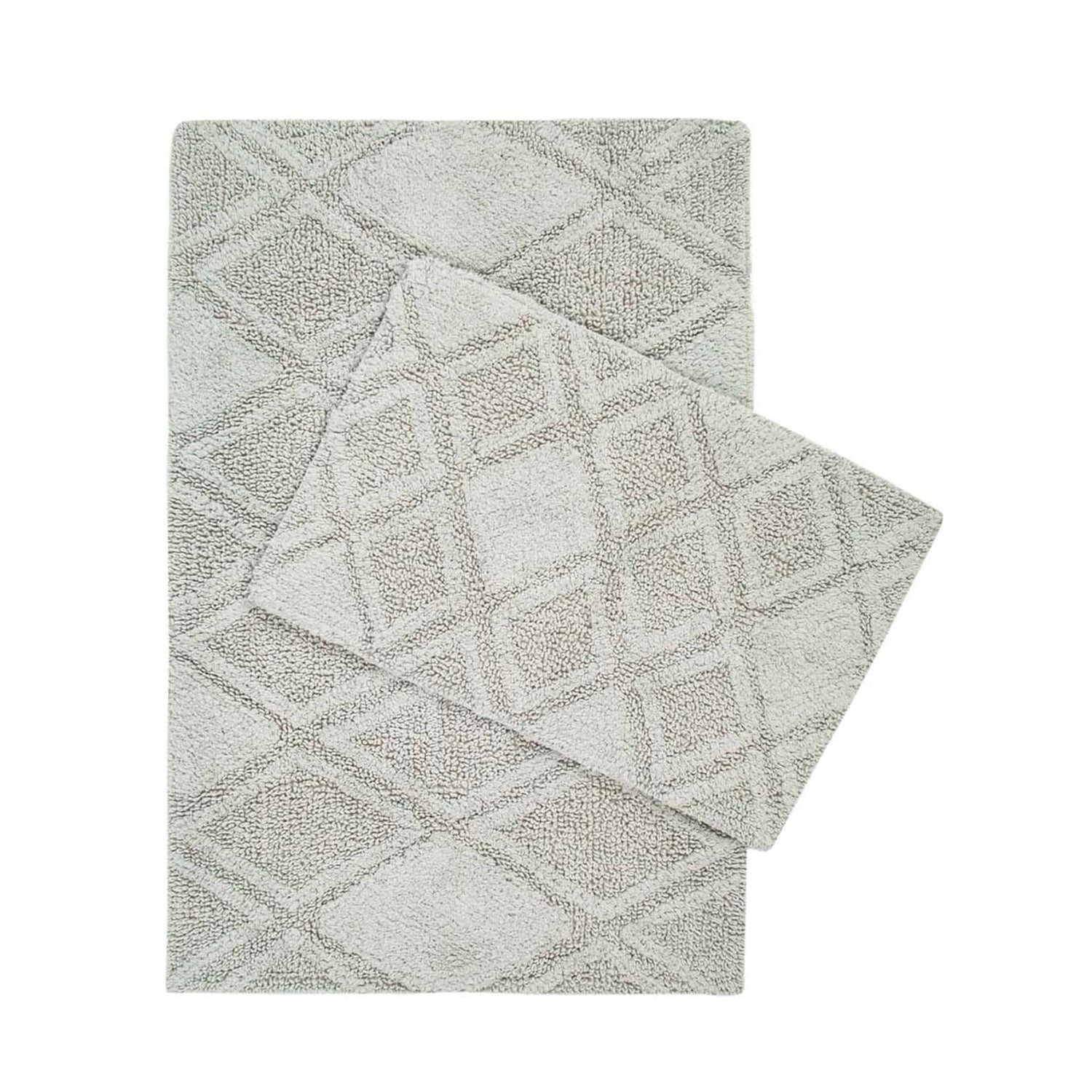 Maxi 2 Piece Bath Mat Set 100% Cotton 40x60 + 60x90 Green