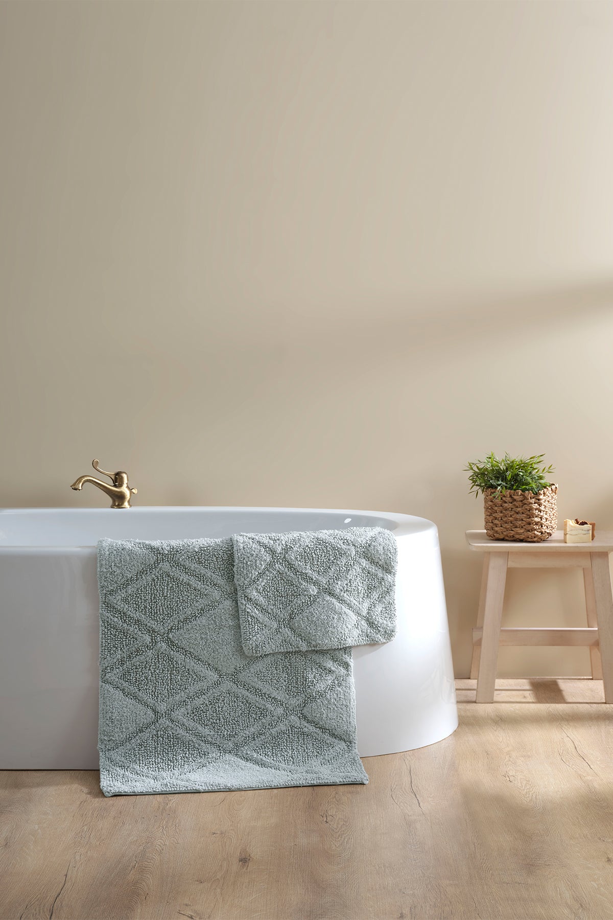Maxi 2 Piece Bath Mat Set 100% Cotton 40x60 + 60x90 Green