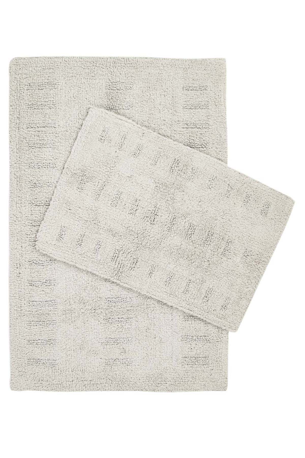 Togo 2 Piece Bath Mat Set 100% Cotton 40x60 + 60x90 Gray