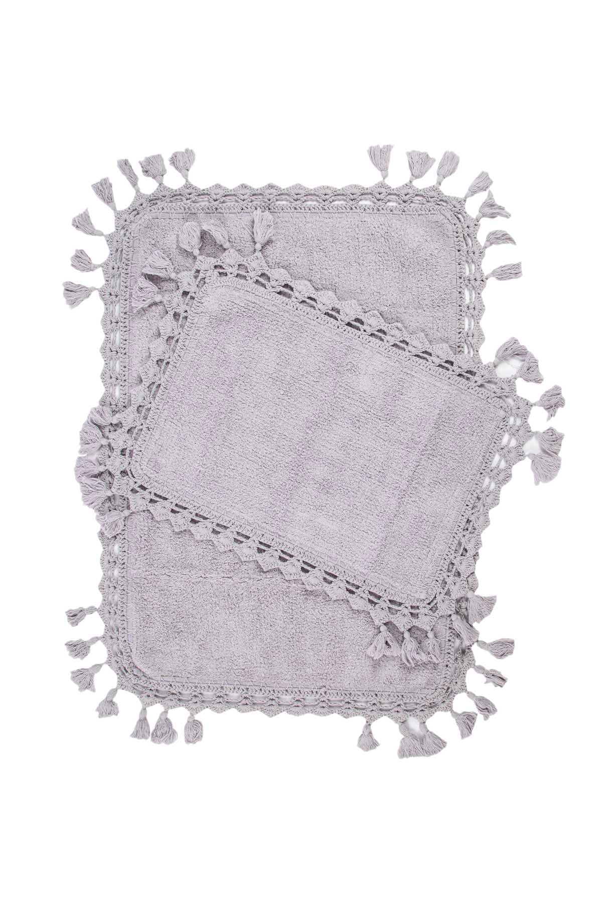 Lorna 2’li Takım Banyo Paspası %100 Pamuk 40x60 + 60x90 Lila