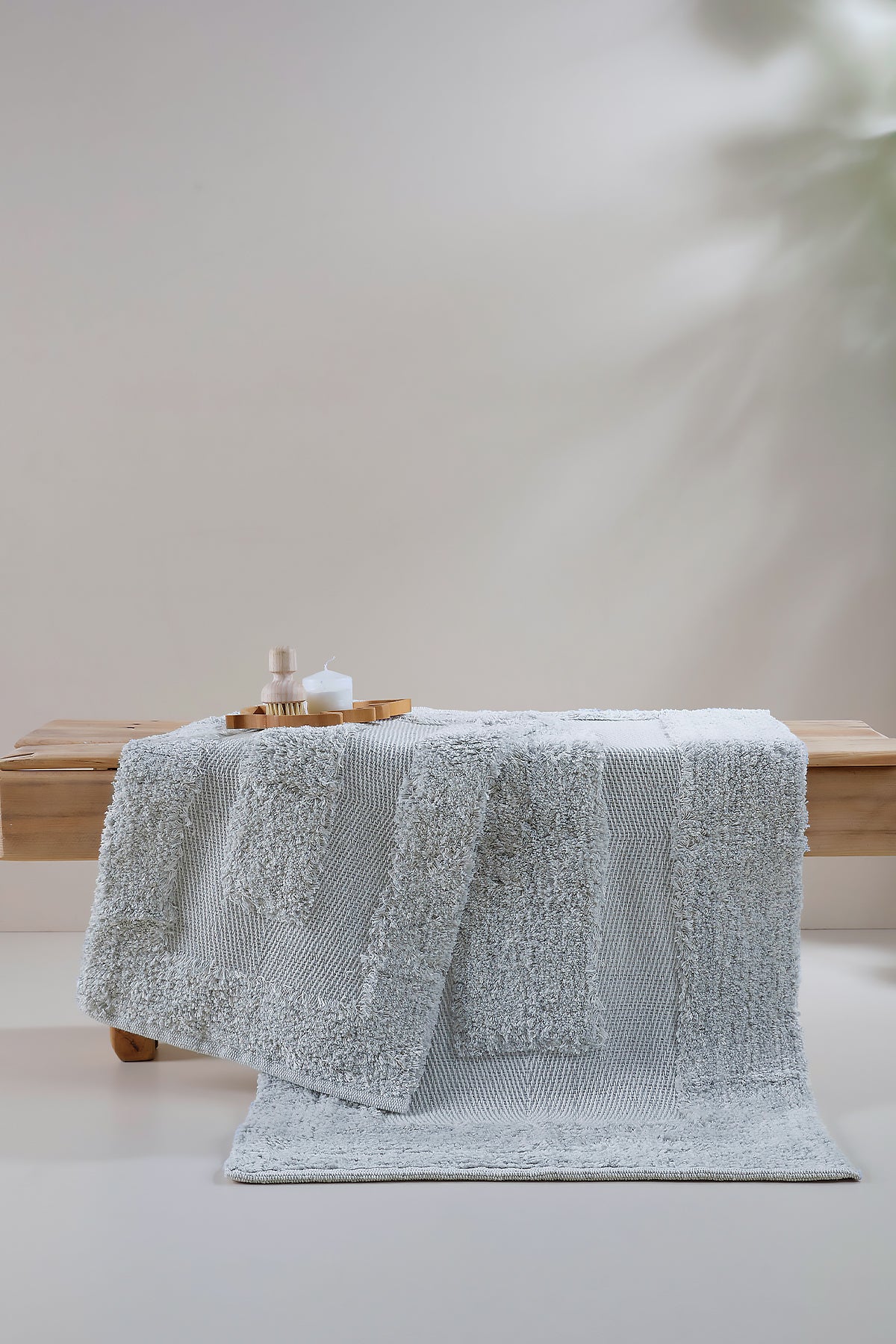 Vivian 2 Piece Bath Mat Set 100% Cotton 40x60 + 60x90 Blue