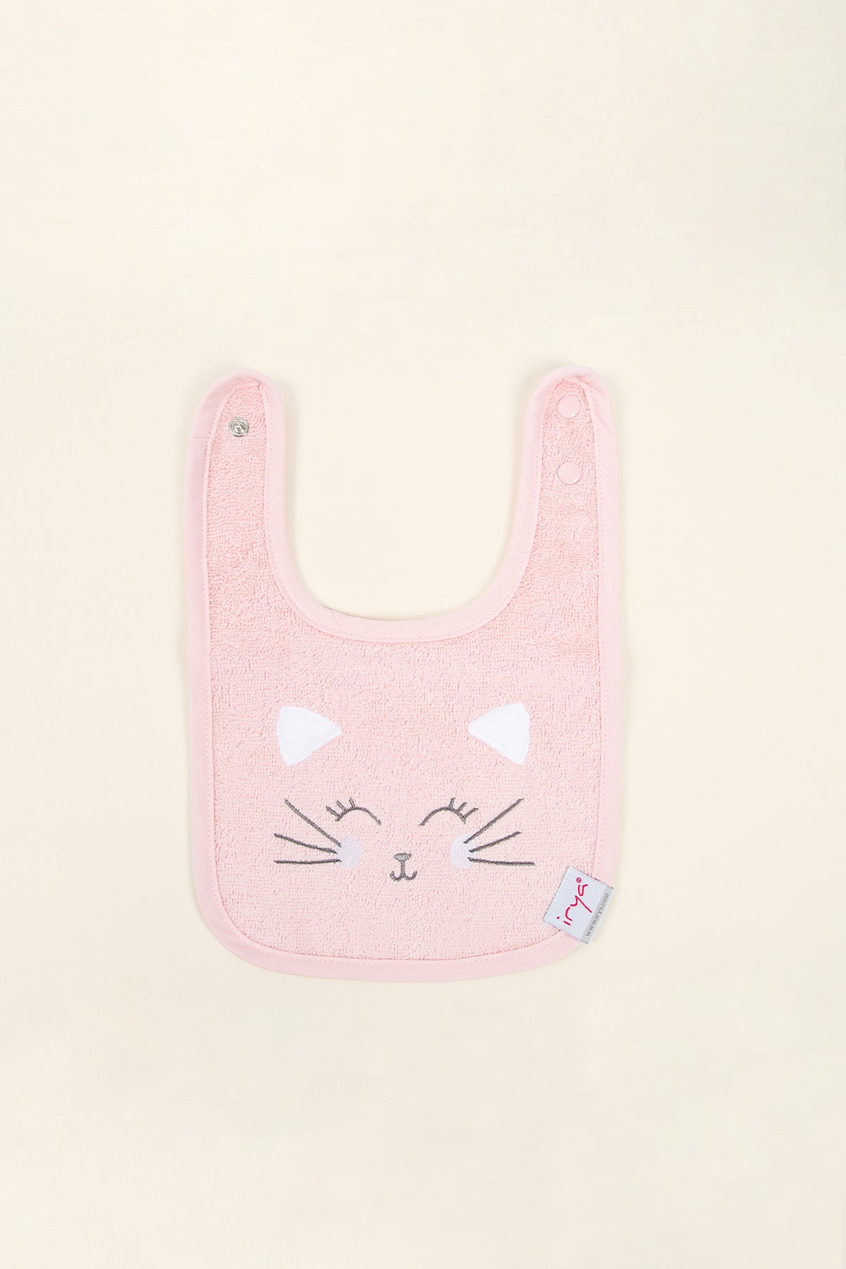 Kitty 2-Piece Organic Cotton Newborn Gift Set Pink | Towel, Bib