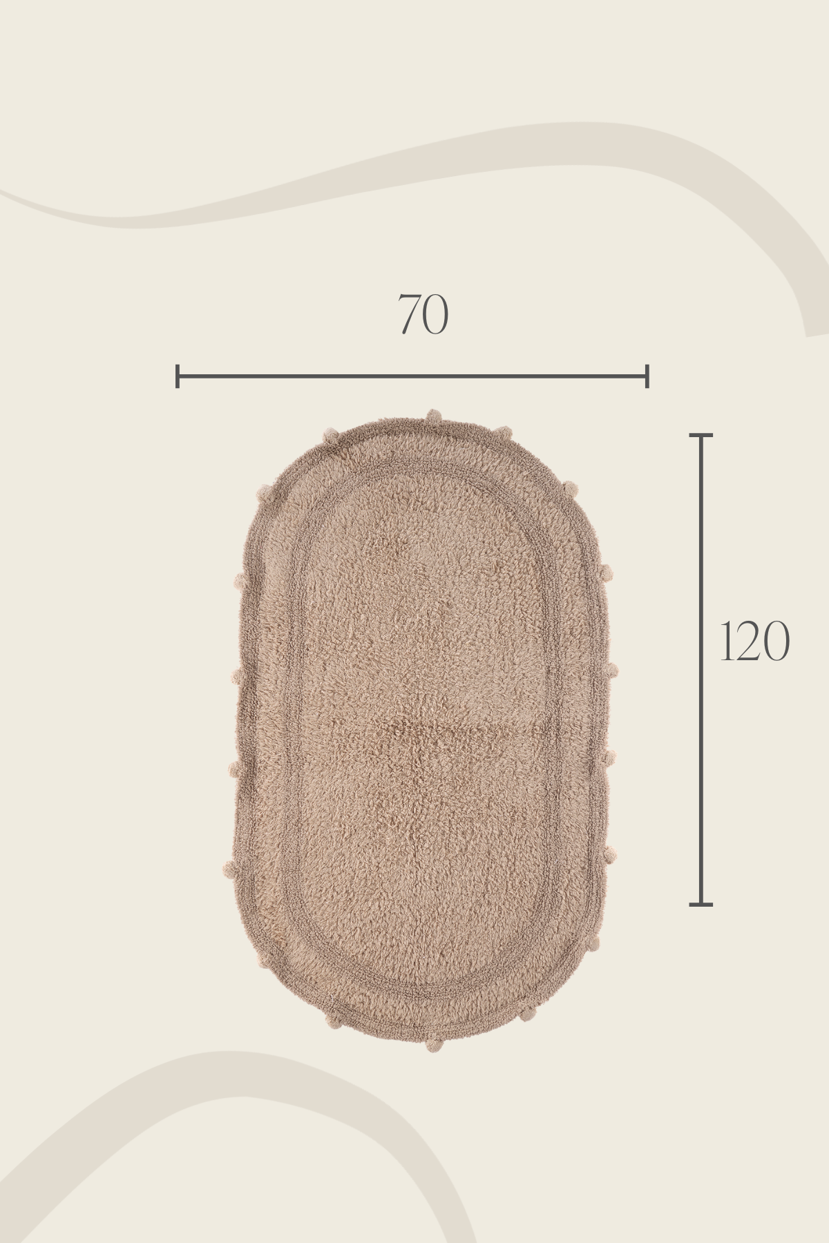 Lampetie | Eris Tekli Banyo Paspası 70x120 Kahverengi